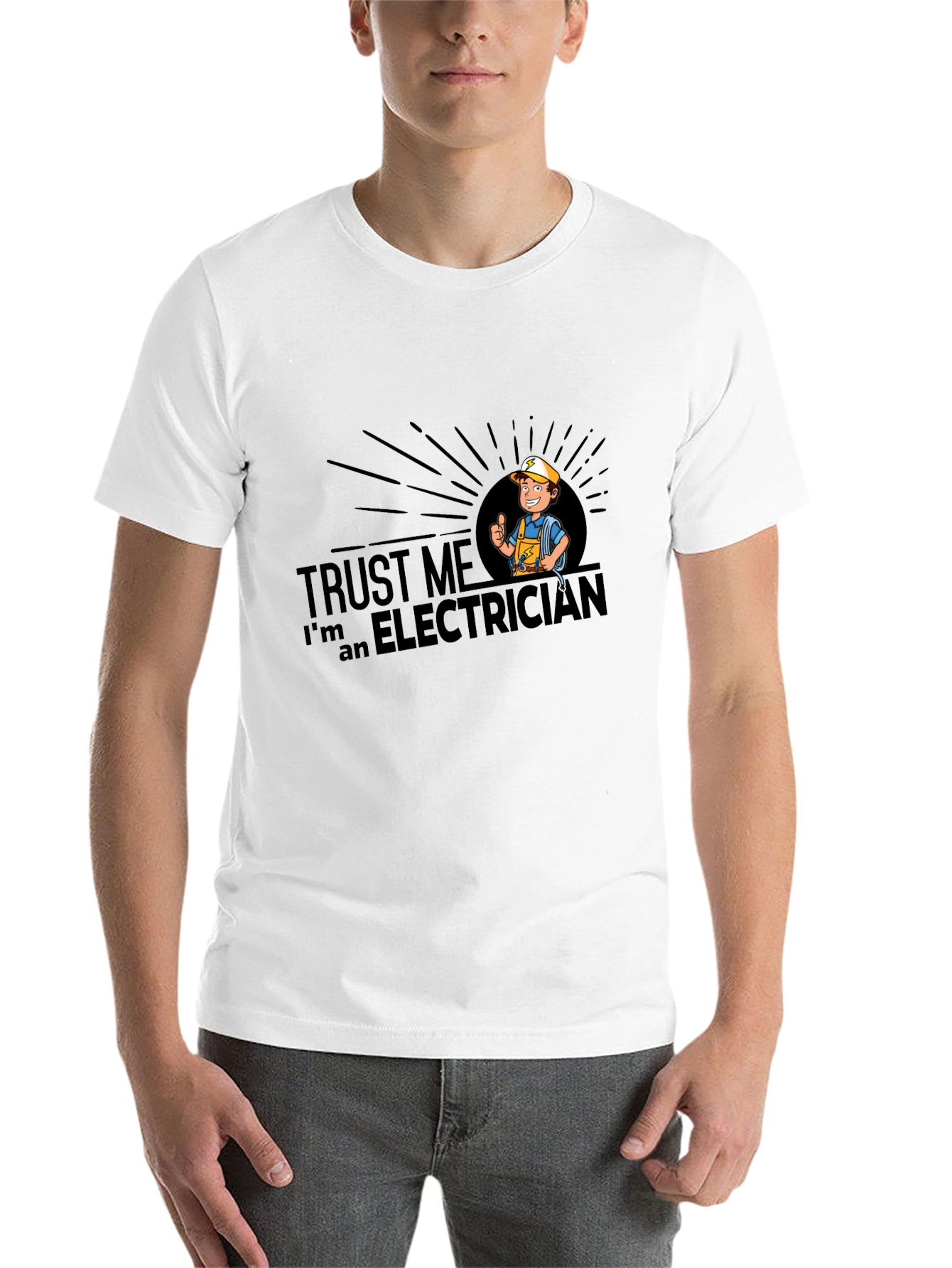 Black Trust Me, I'm An Electrician Graphic Tee view 14
