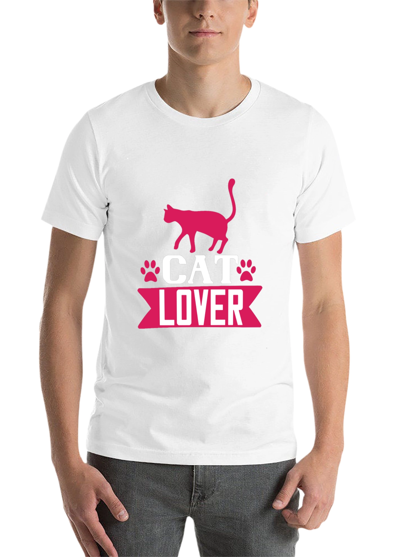 Black Cat Lover Graphic T-Shirt - Cute Pink Design view 14