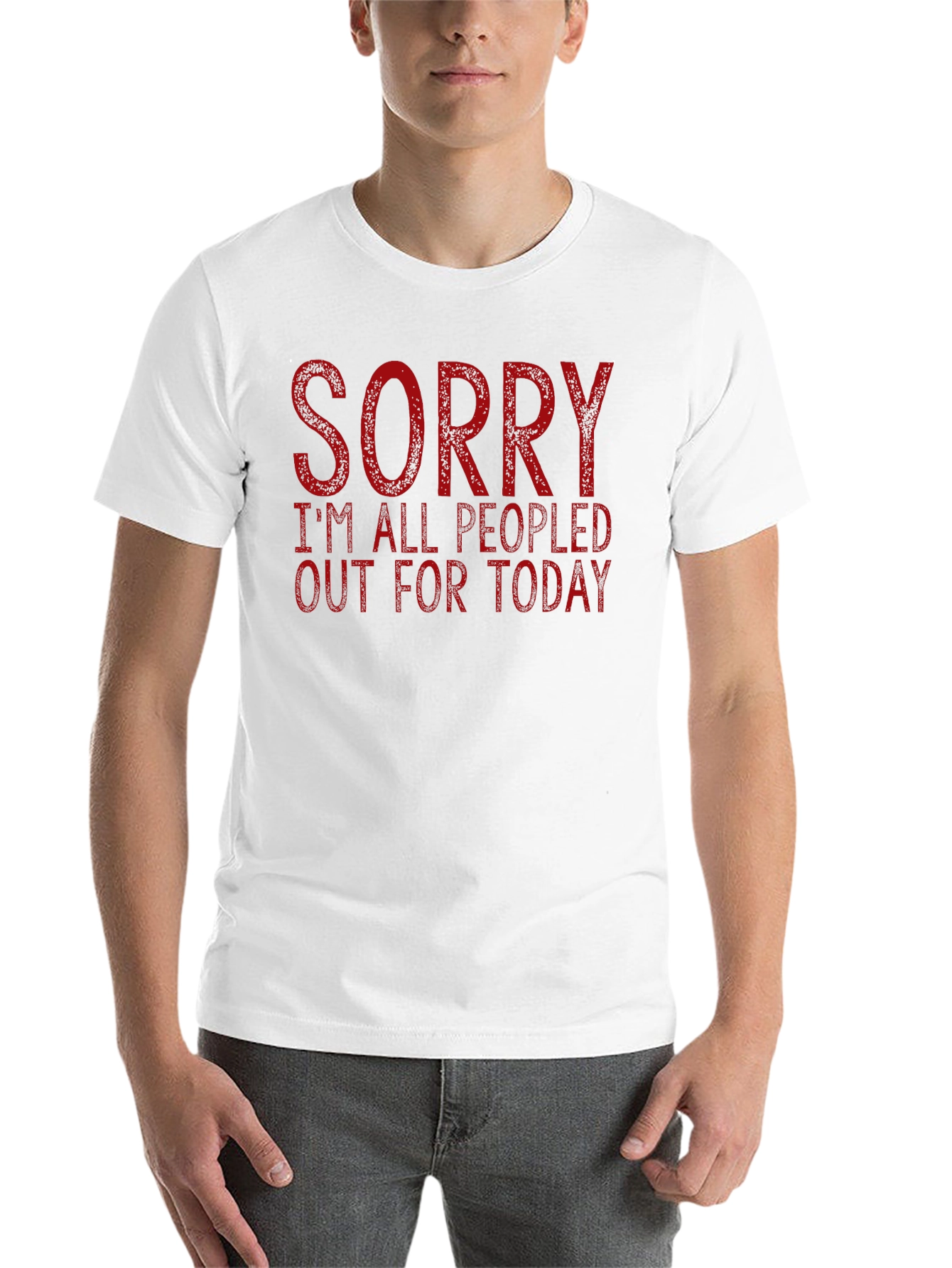 Black Sorry I'm All Peopled Out Today Graphic Tee view 14