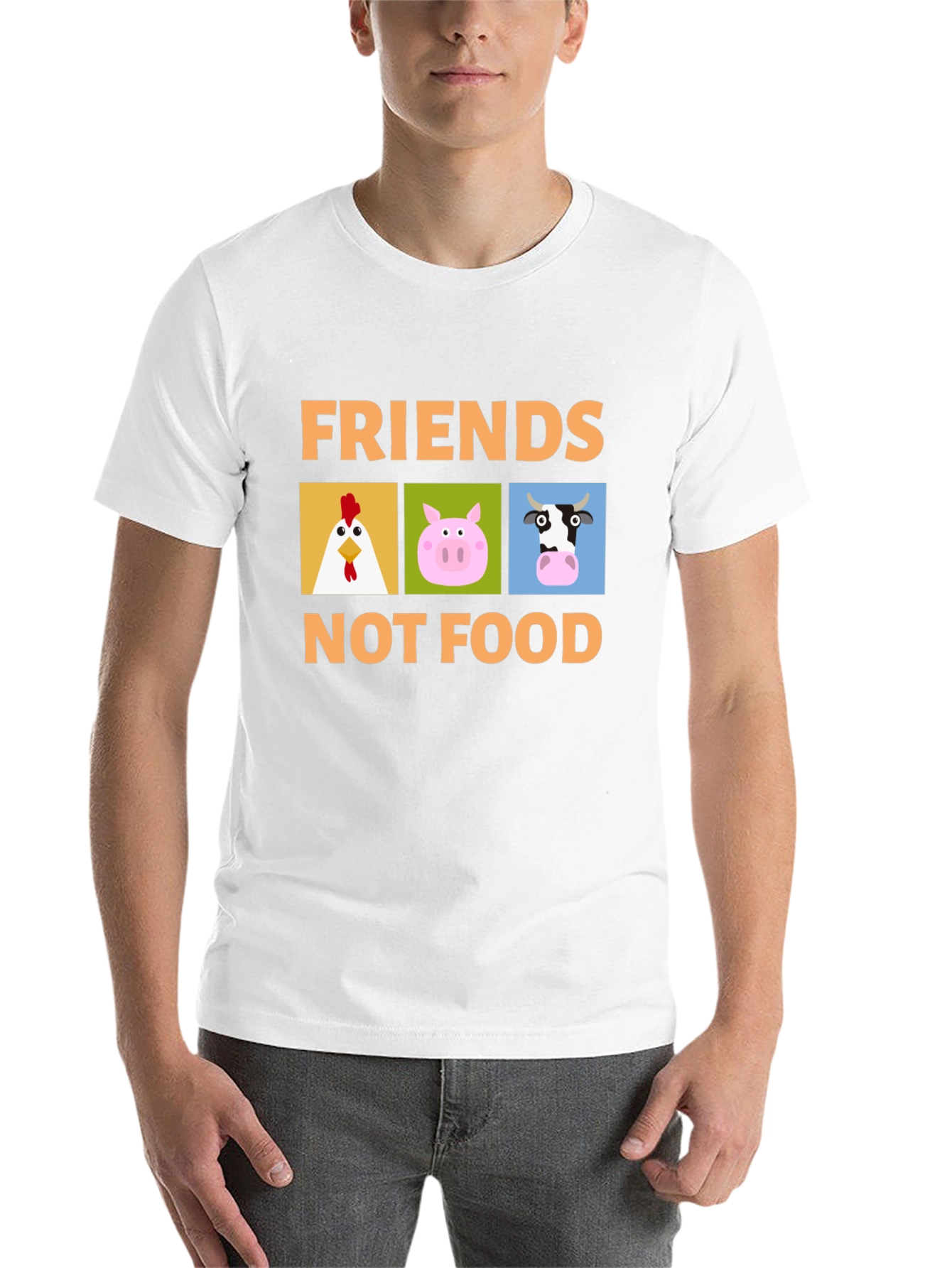 Black Friends Not Food T-Shirt Vegan Animal Lover Tee view 14