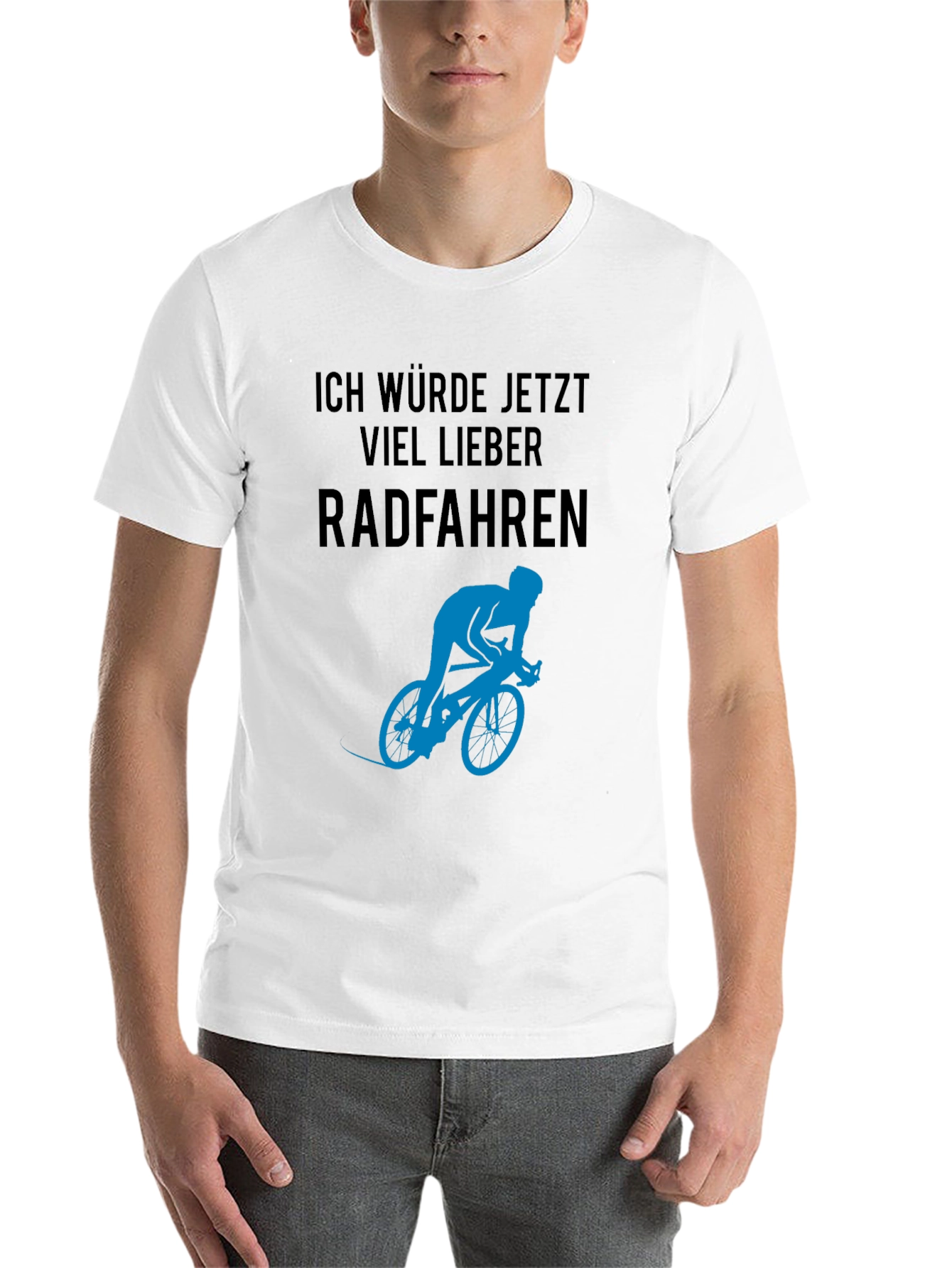 Black Ich Würde Jetzt Viel Lieber Radfahren T-Shirt view 14