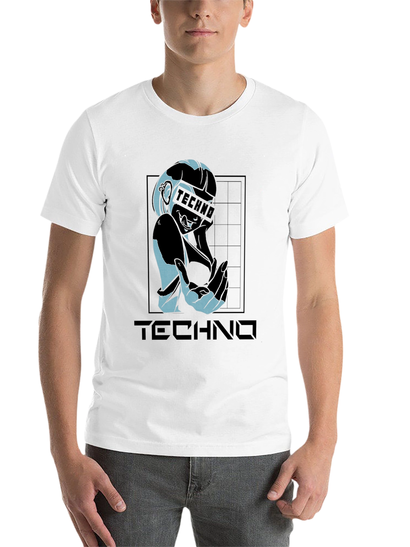 Black Techno Graphic T-Shirt - Stylish Black Tee view 14