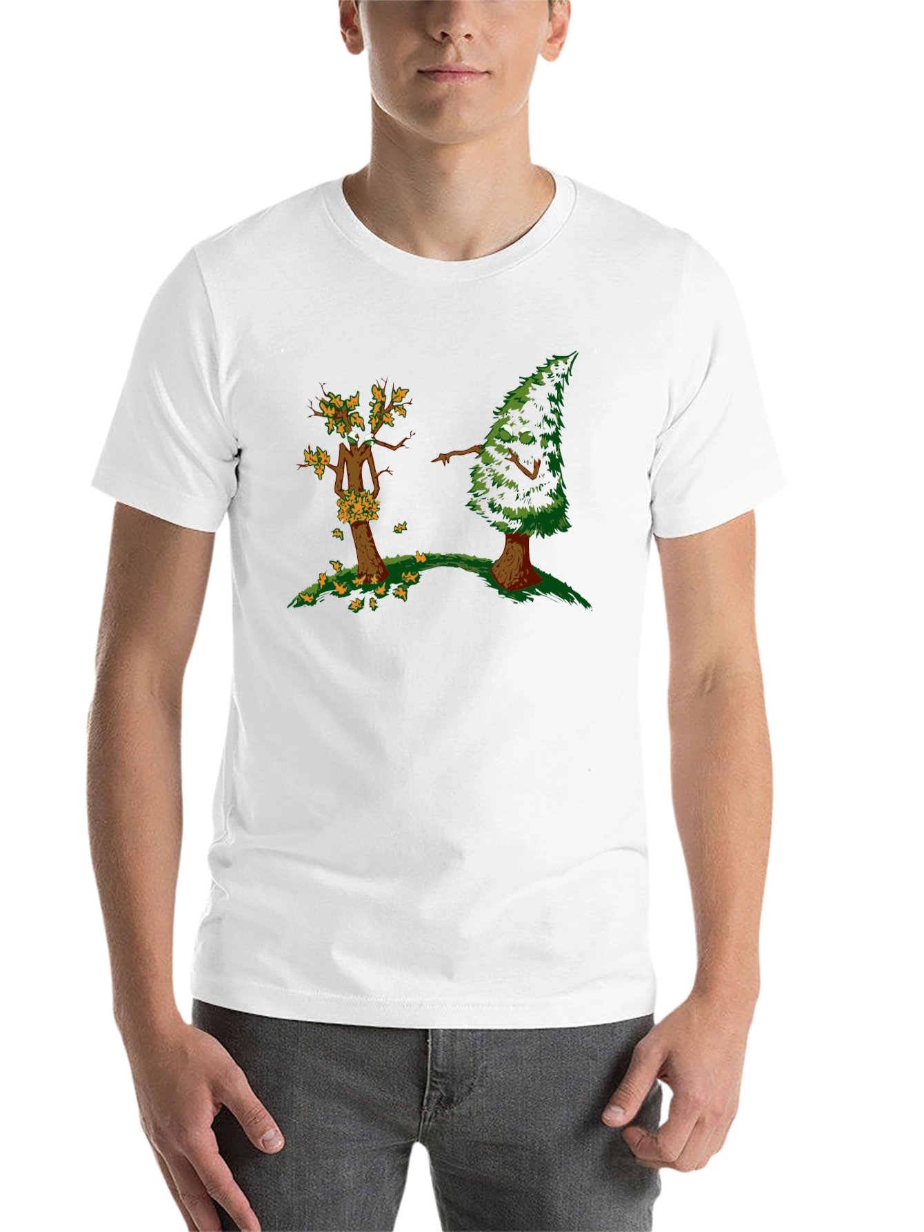 Funny Tree Cartoon Black T-Shirt - 14