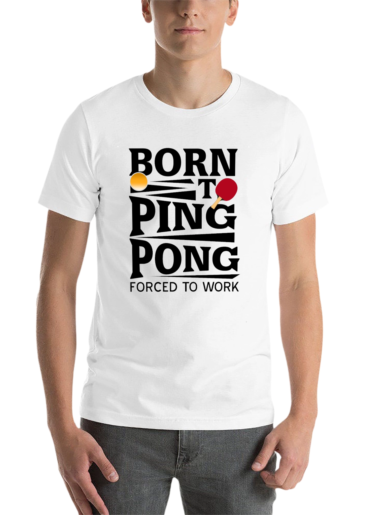 Black Born to Ping Pong T-Shirt view 14