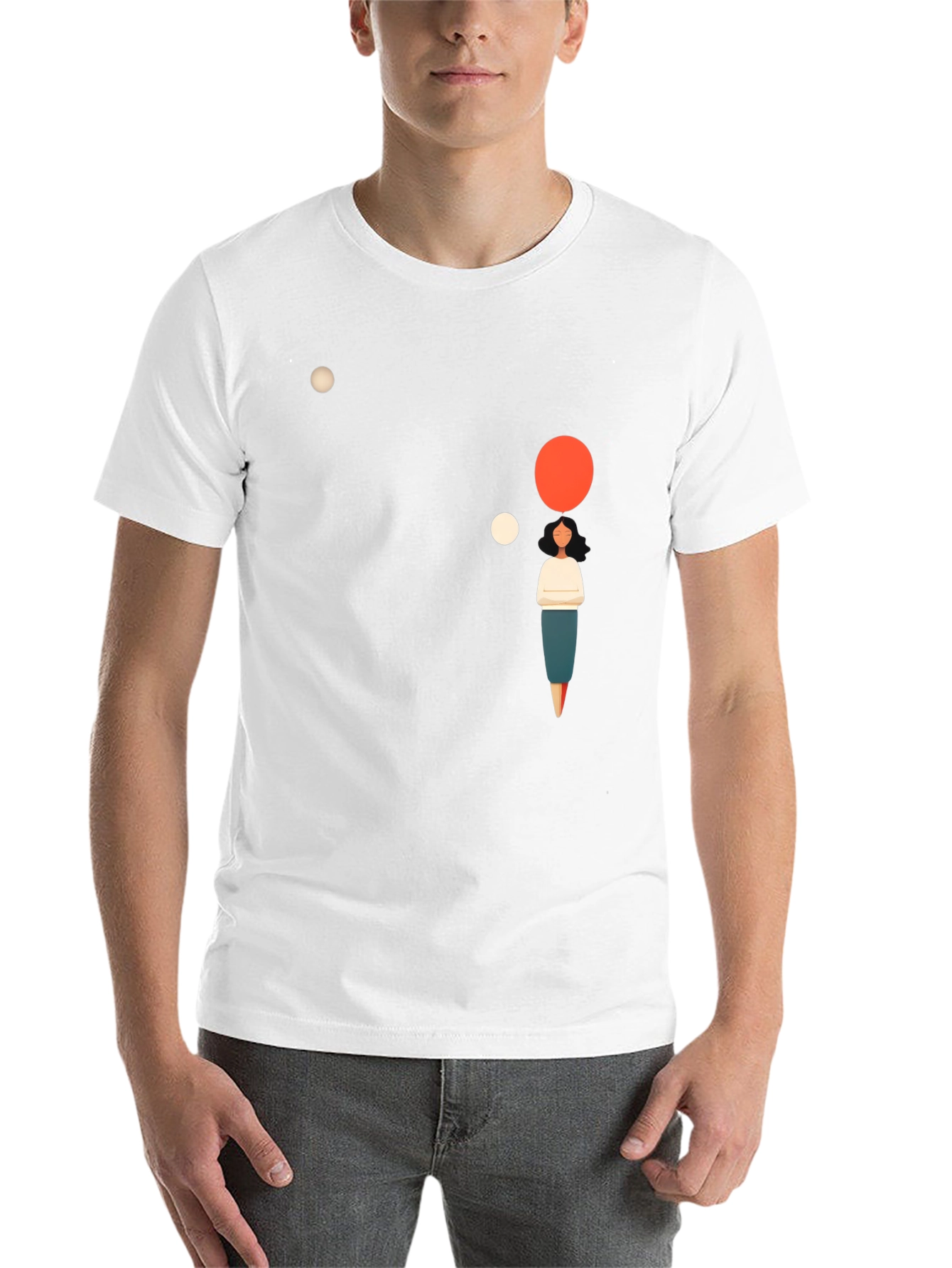 Black Modern Graphic Tee - Minimalist Thought Bubble Design view 14