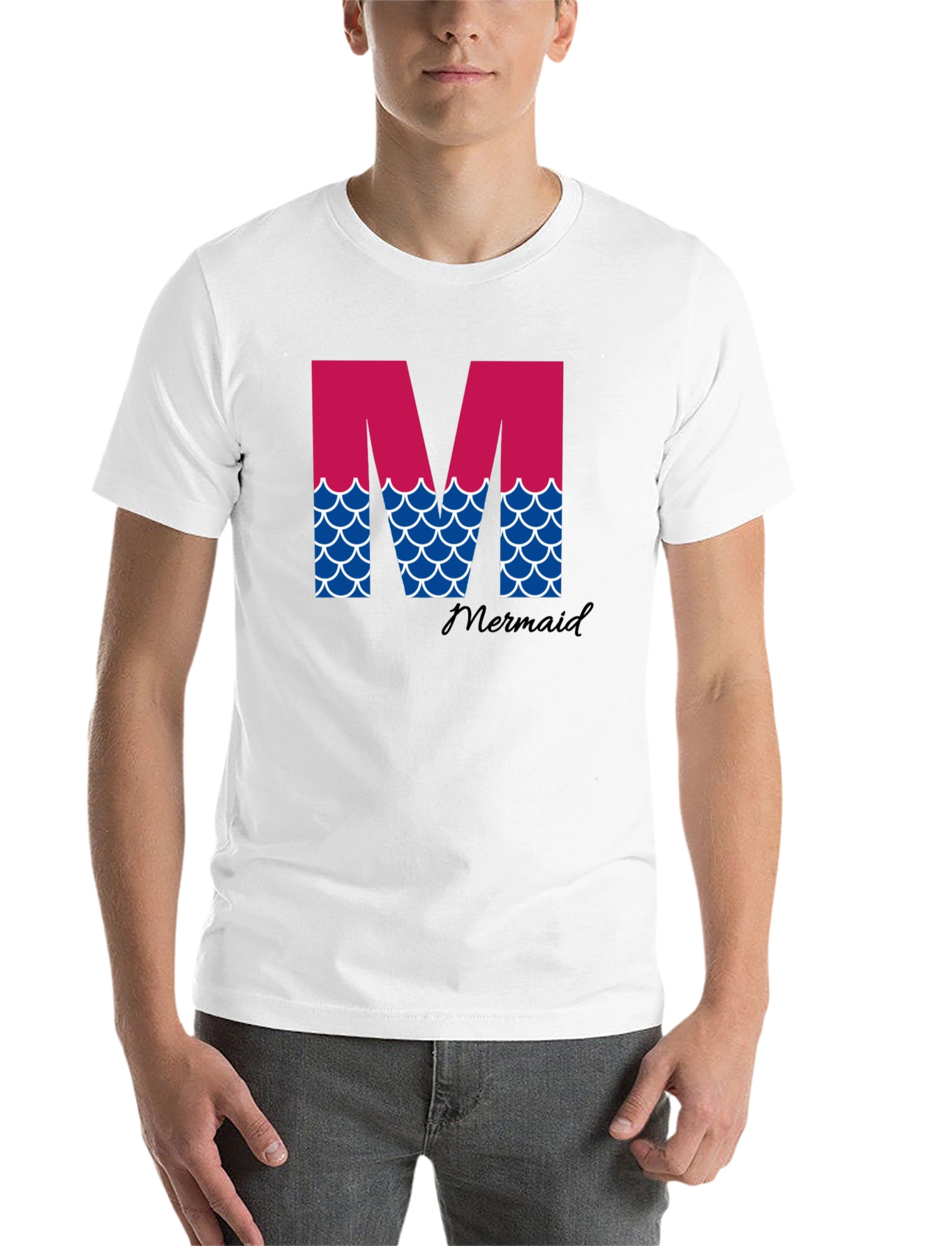 Black Mermaid Initial 'M' T-Shirt view 14