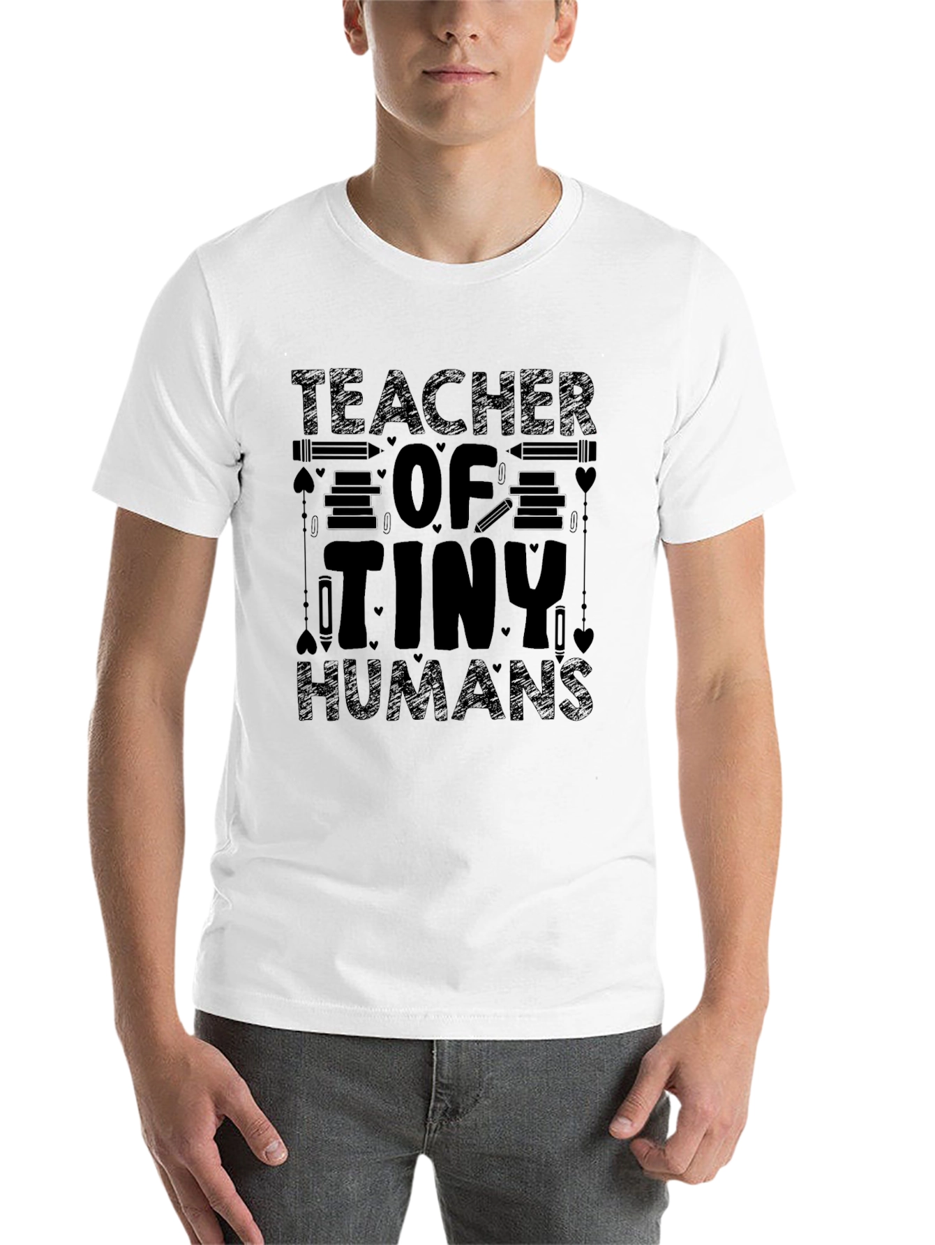 Black Teacher of Tiny Humans Black Graphic T-Shirt view 14