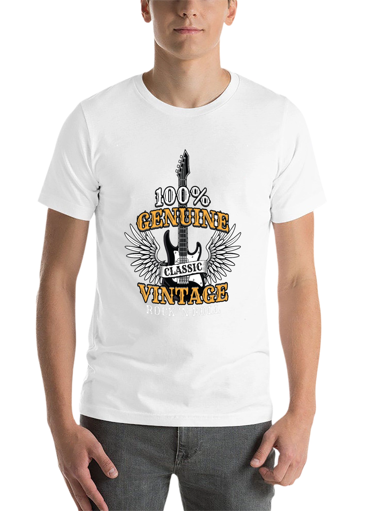 Black Vintage Rock 'n' Roll 100% Genuine T-Shirt view 14