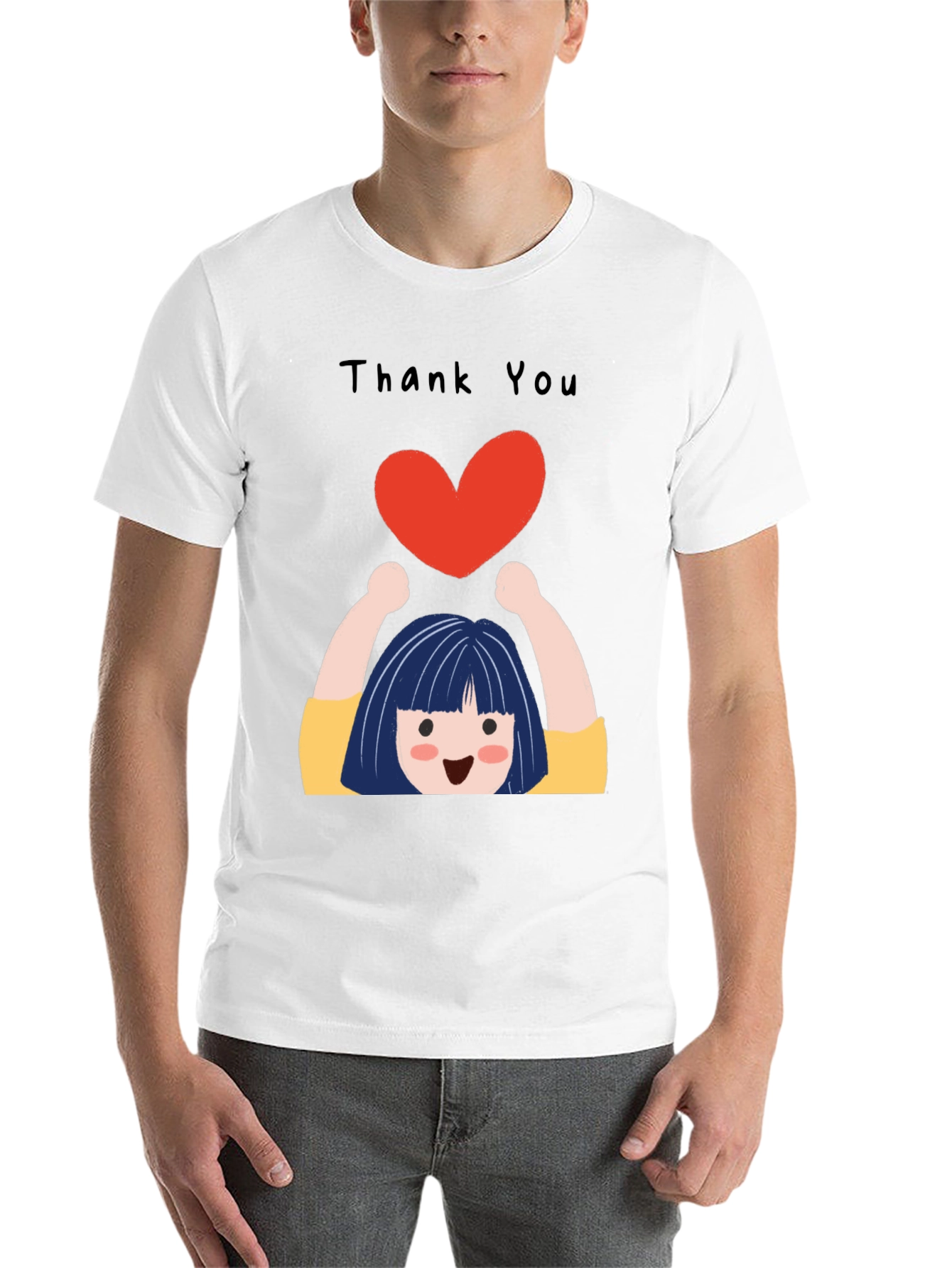 Black Thank You Heart Graphic T-Shirt view 14