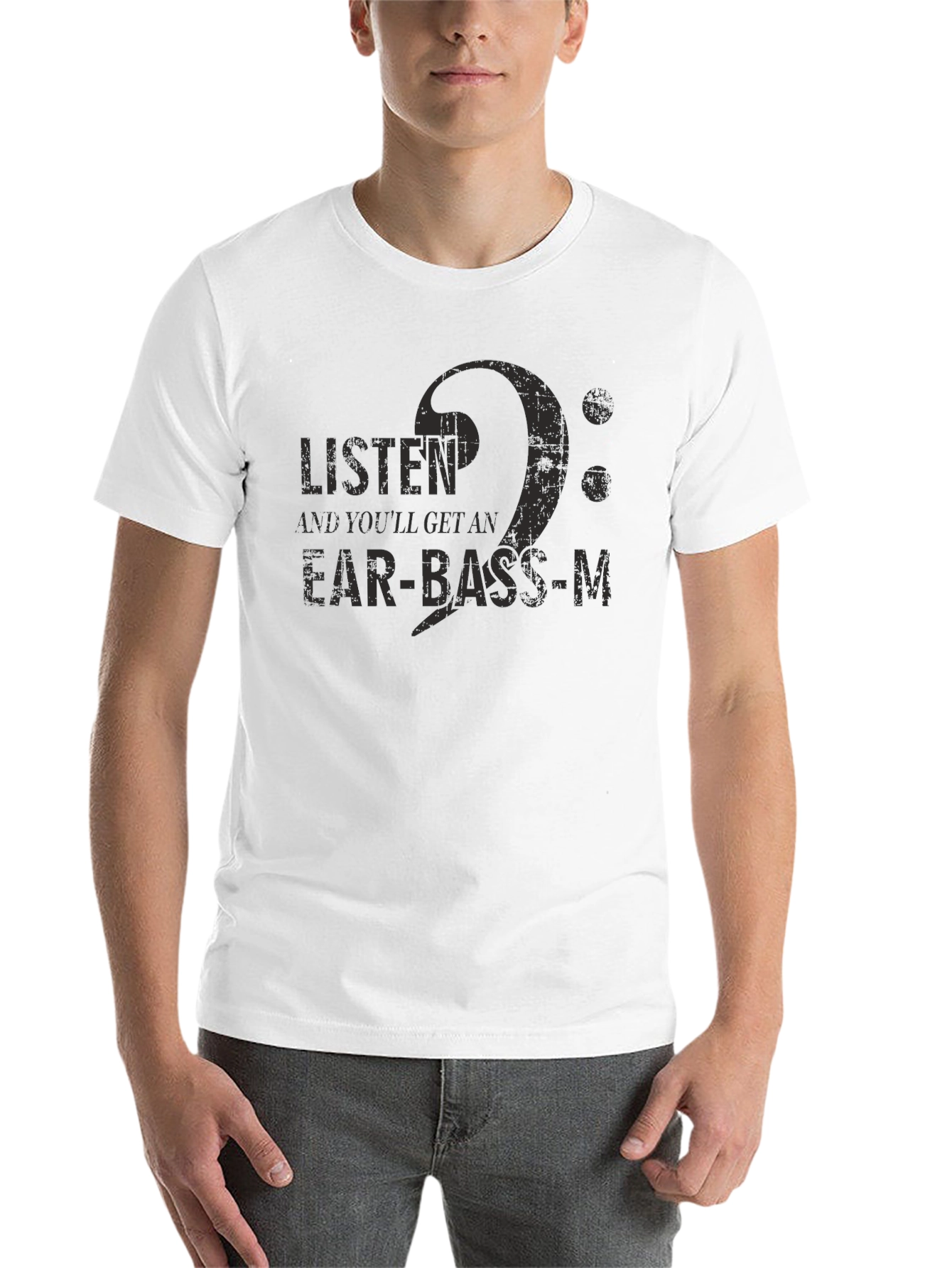 Black Ear-Bass-M Graphic Tee - Musician T-Shirt view 14