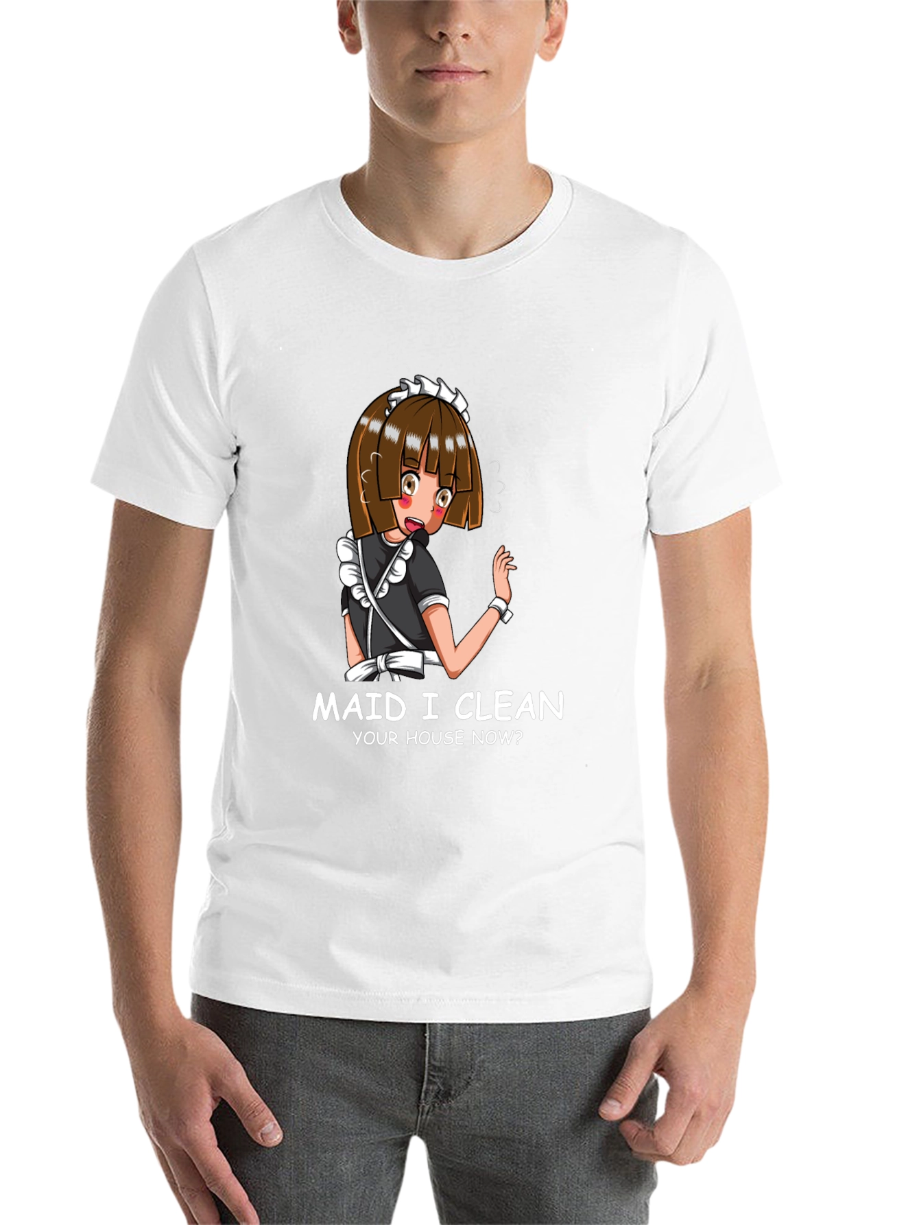 Black Anime Maid Graphic T-Shirt view 14