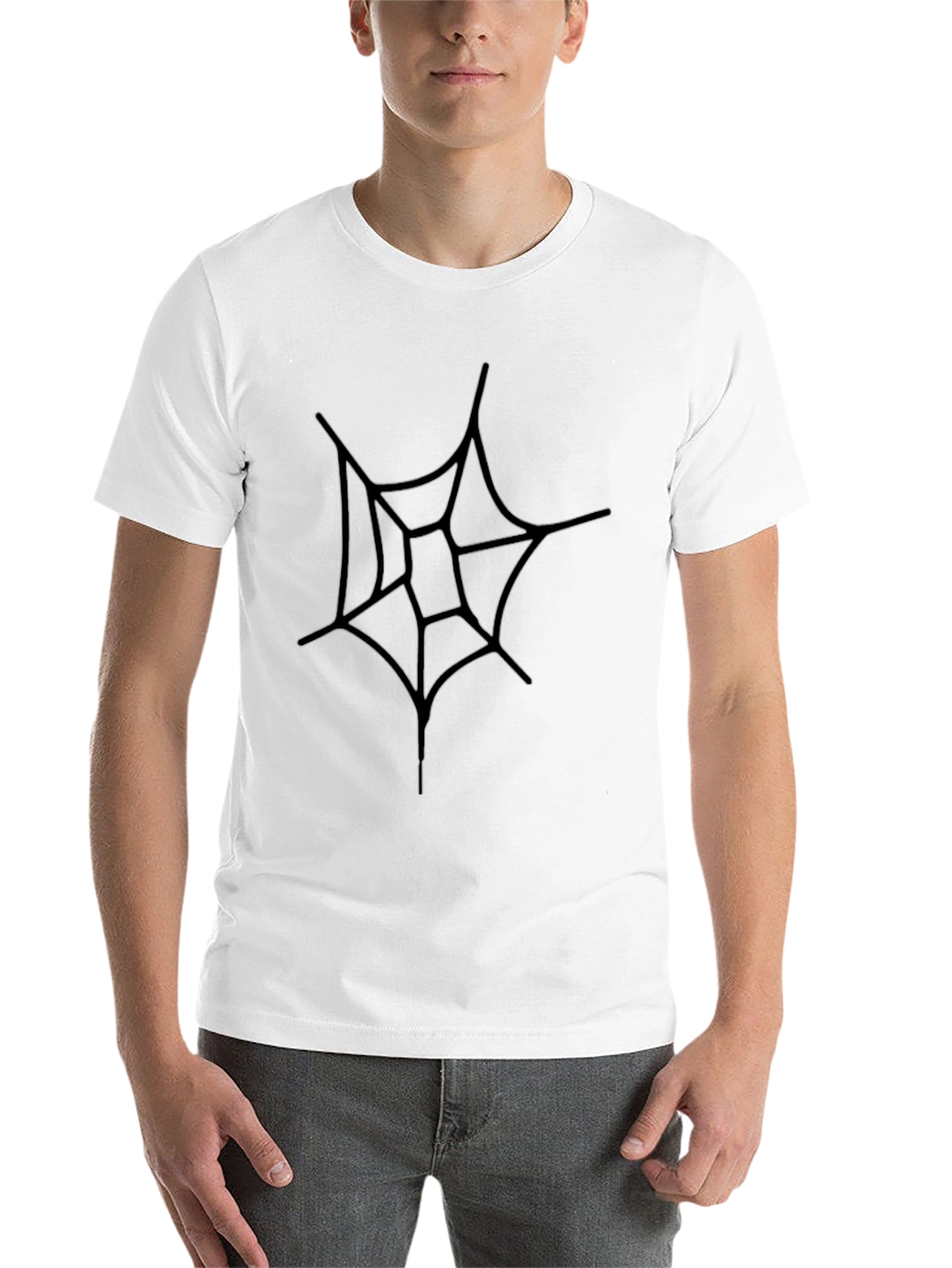 Black Men's Black Spiderweb Graphic T-Shirt view 14