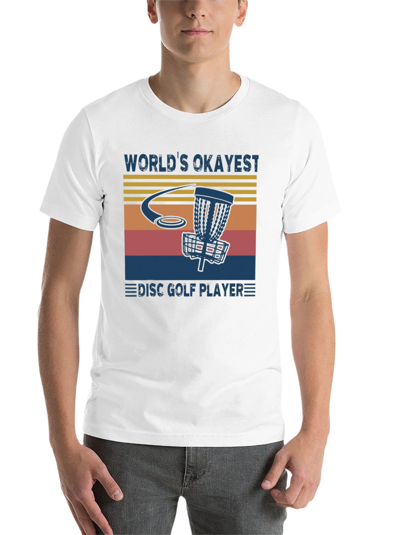 Black World's Okayest Disc Golf Player T-Shirt view 14
