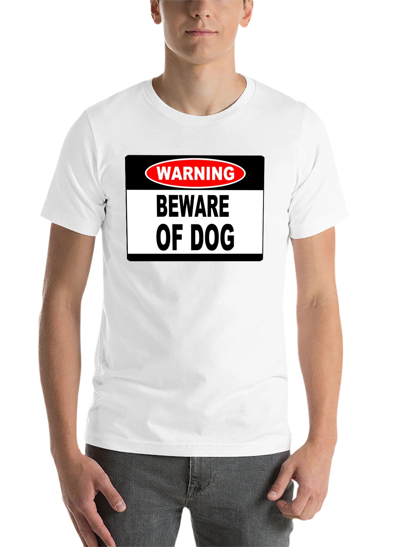 Black Warning Beware of Dog Graphic T-Shirt view 14