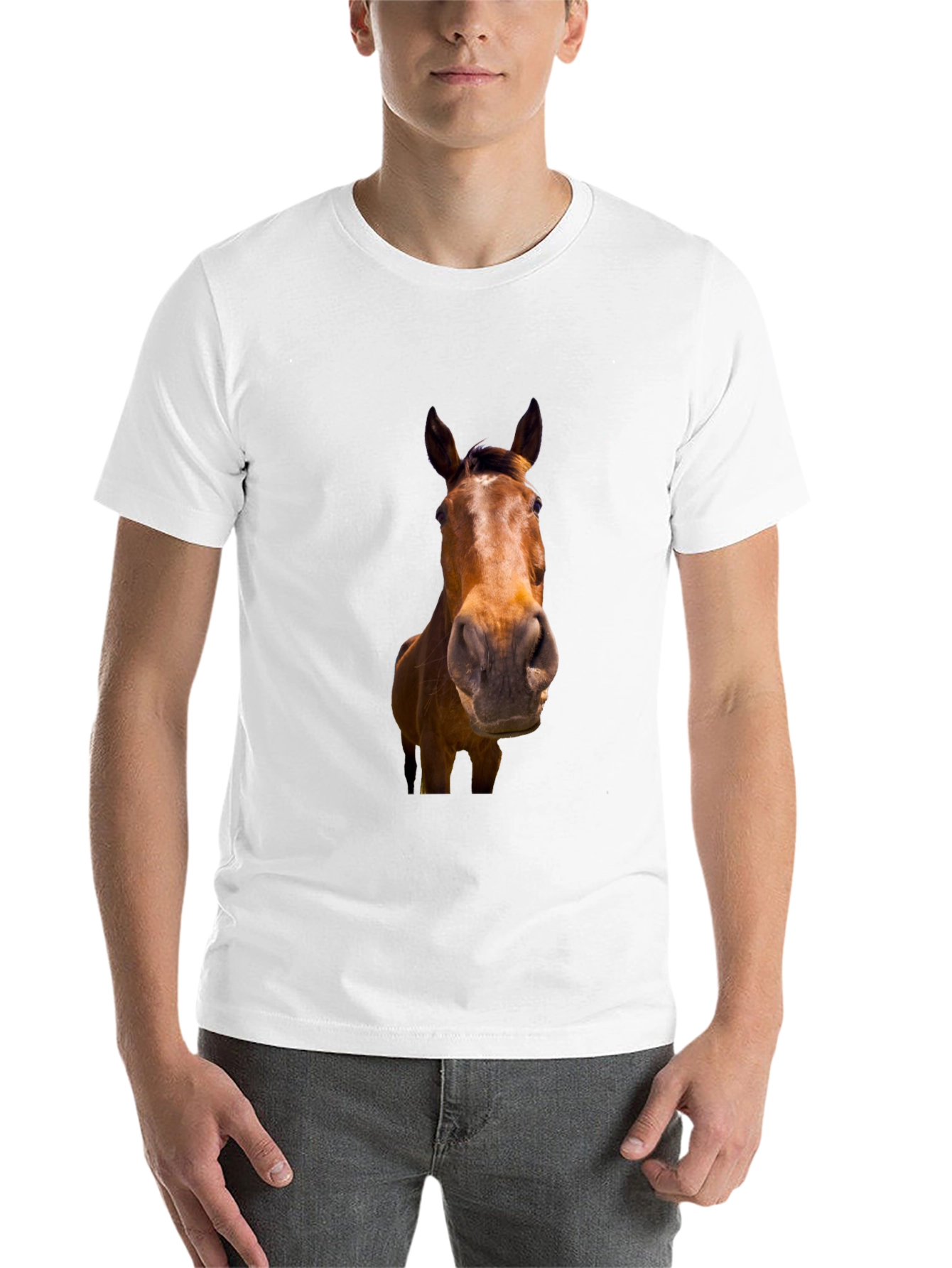 Black Black Horse Graphic T-Shirt for Men view 14