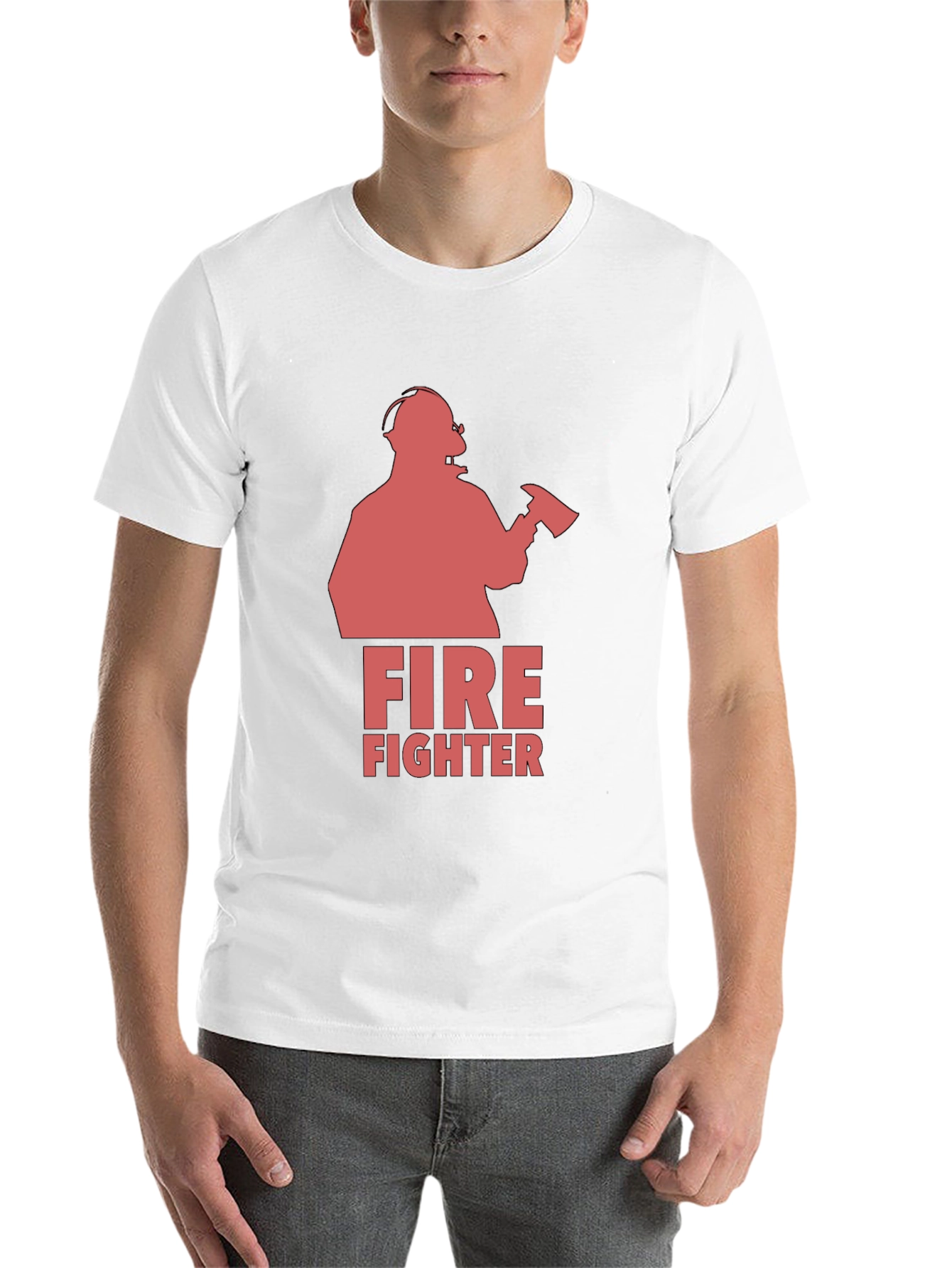Black Firefighter Graphic Tee - Black Cotton T-Shirt view 14