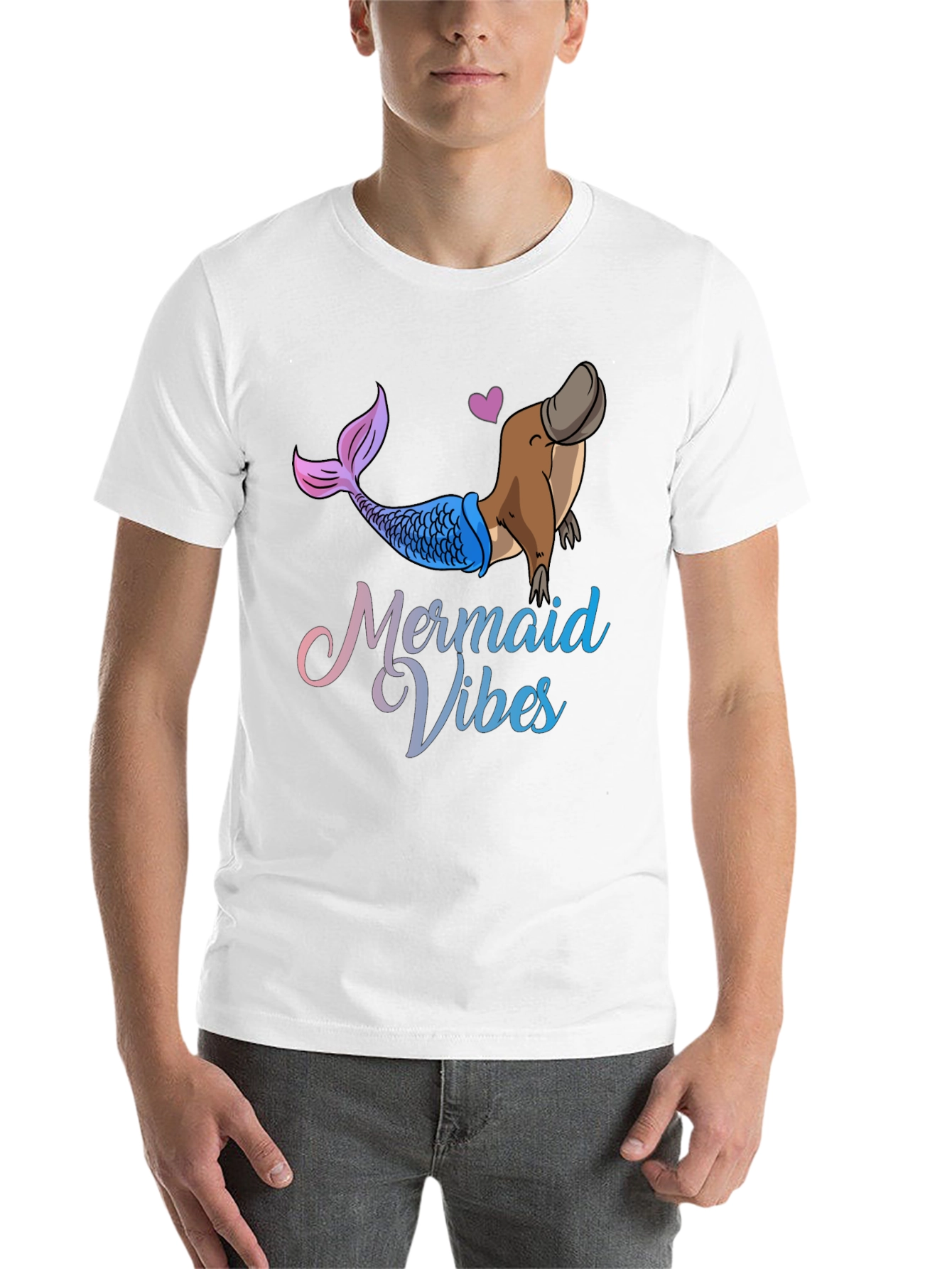 Black Mermaid Vibes Platypus Graphic T-Shirt view 14