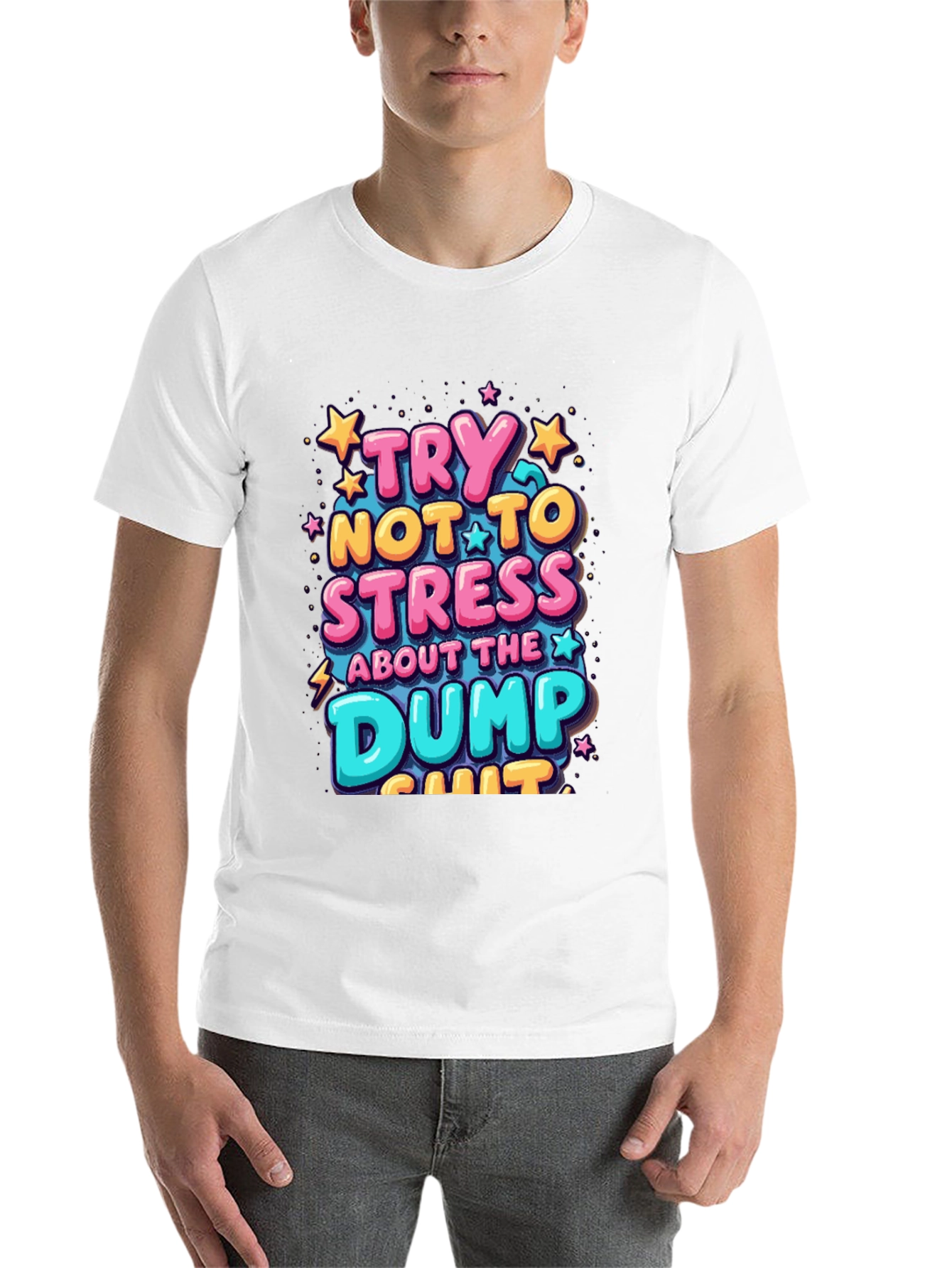 Black Try Not To Stress Graphic Tee view 14