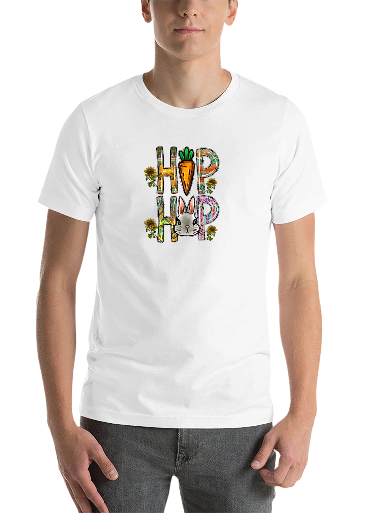 Black Hop Hip Easter Bunny Carrot T-Shirt view 14