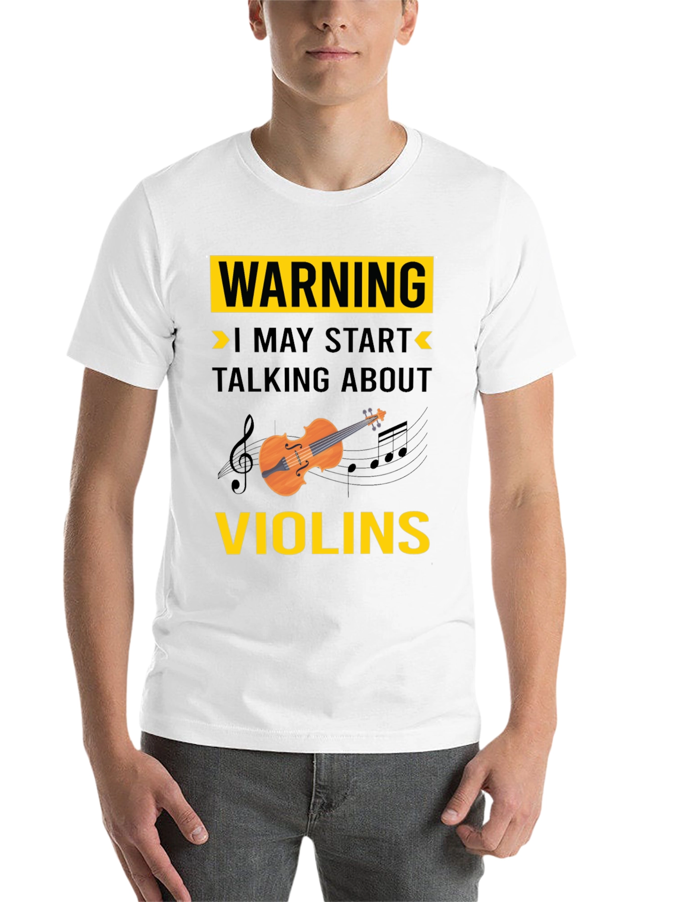 Black Warning: I May Start Talking About Violins T-Shirt view 14