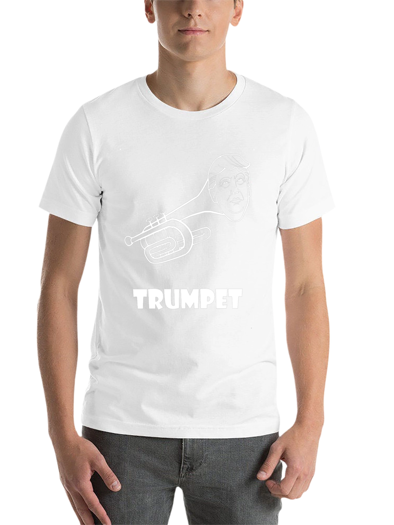 Black Trumpet Pun T-Shirt Funny Music Tee view 14
