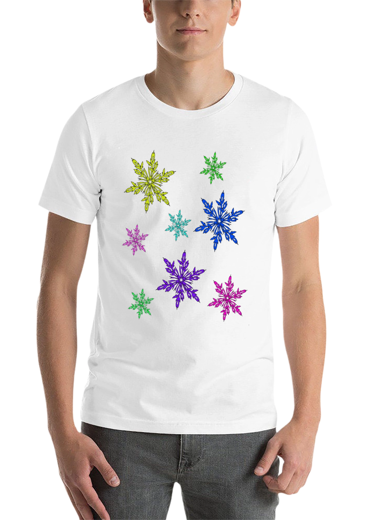Black Funky Snowflake Graphic Tee - Black view 14