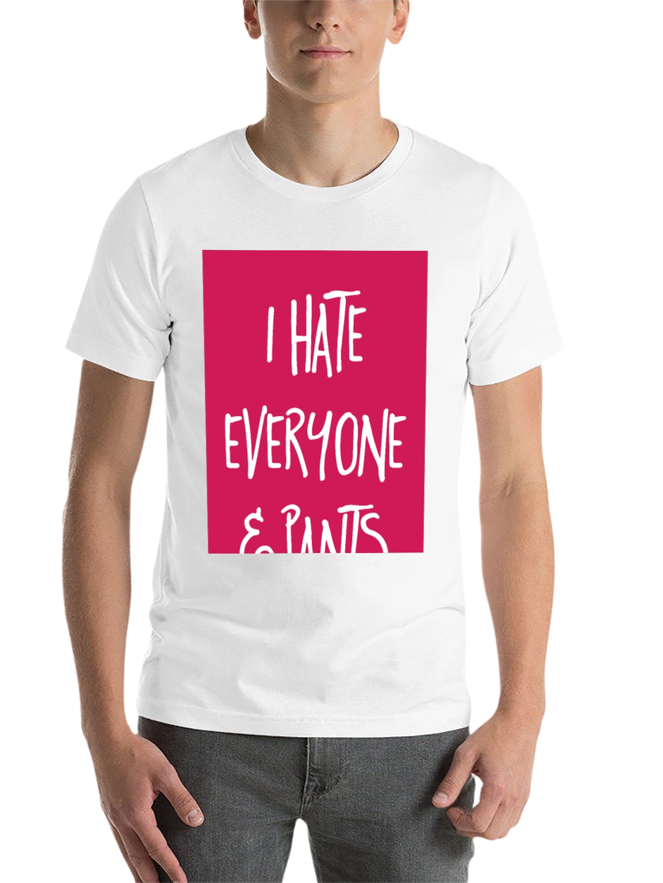 Black I Hate Everyone & Pants Graphic Tee view 14