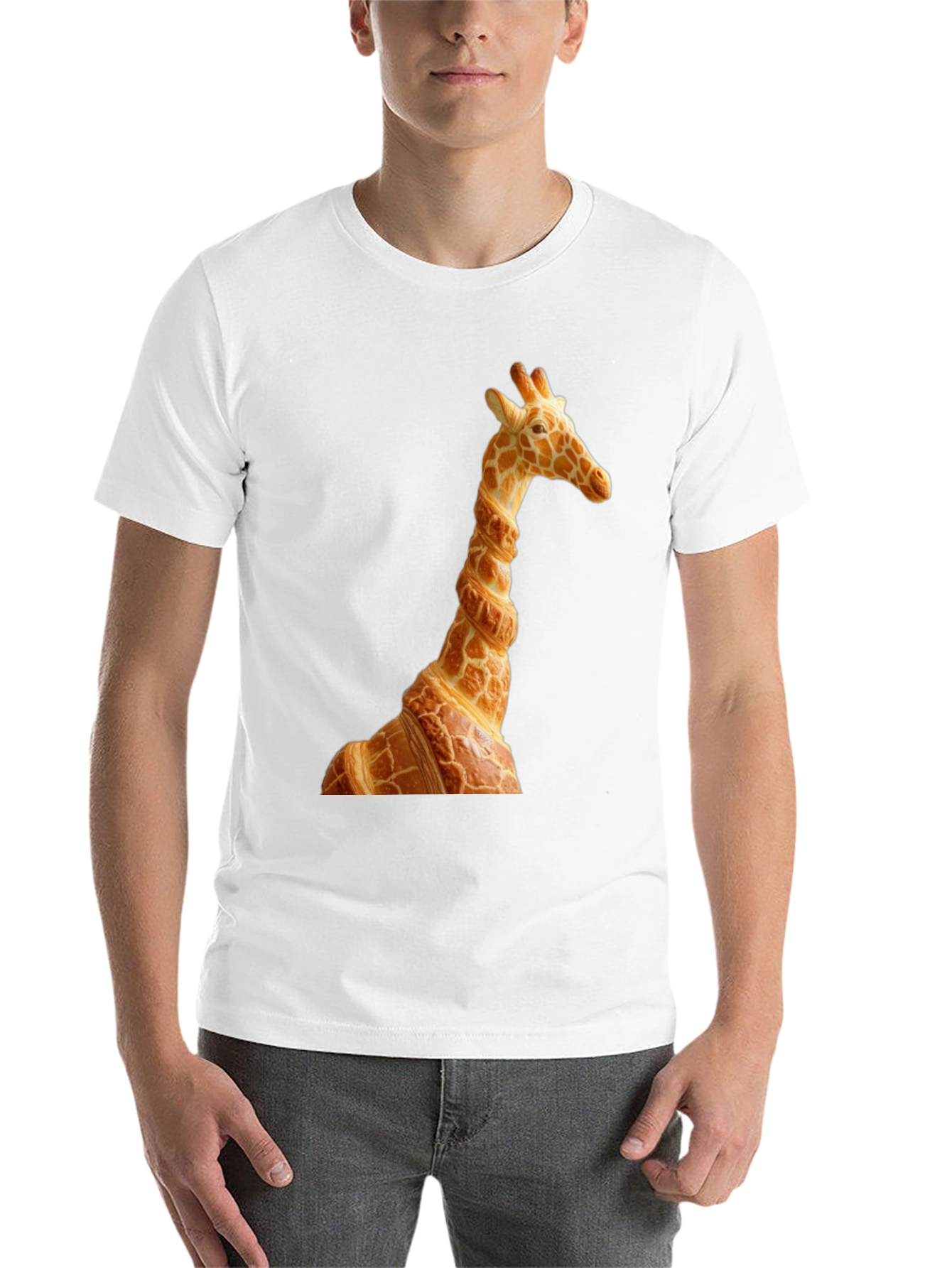 Black Croissant Giraffe Graphic Tee - Novelty Humor view 14