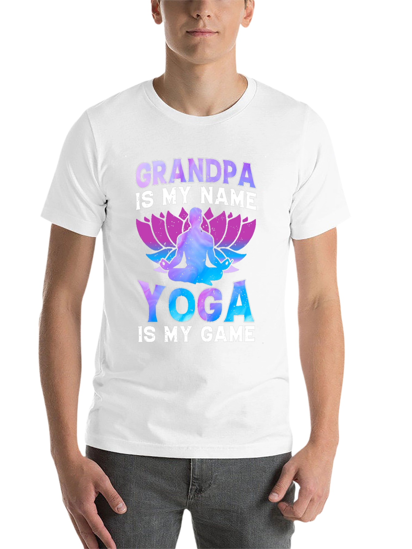 Black Grandpa Yoga T-Shirt view 14