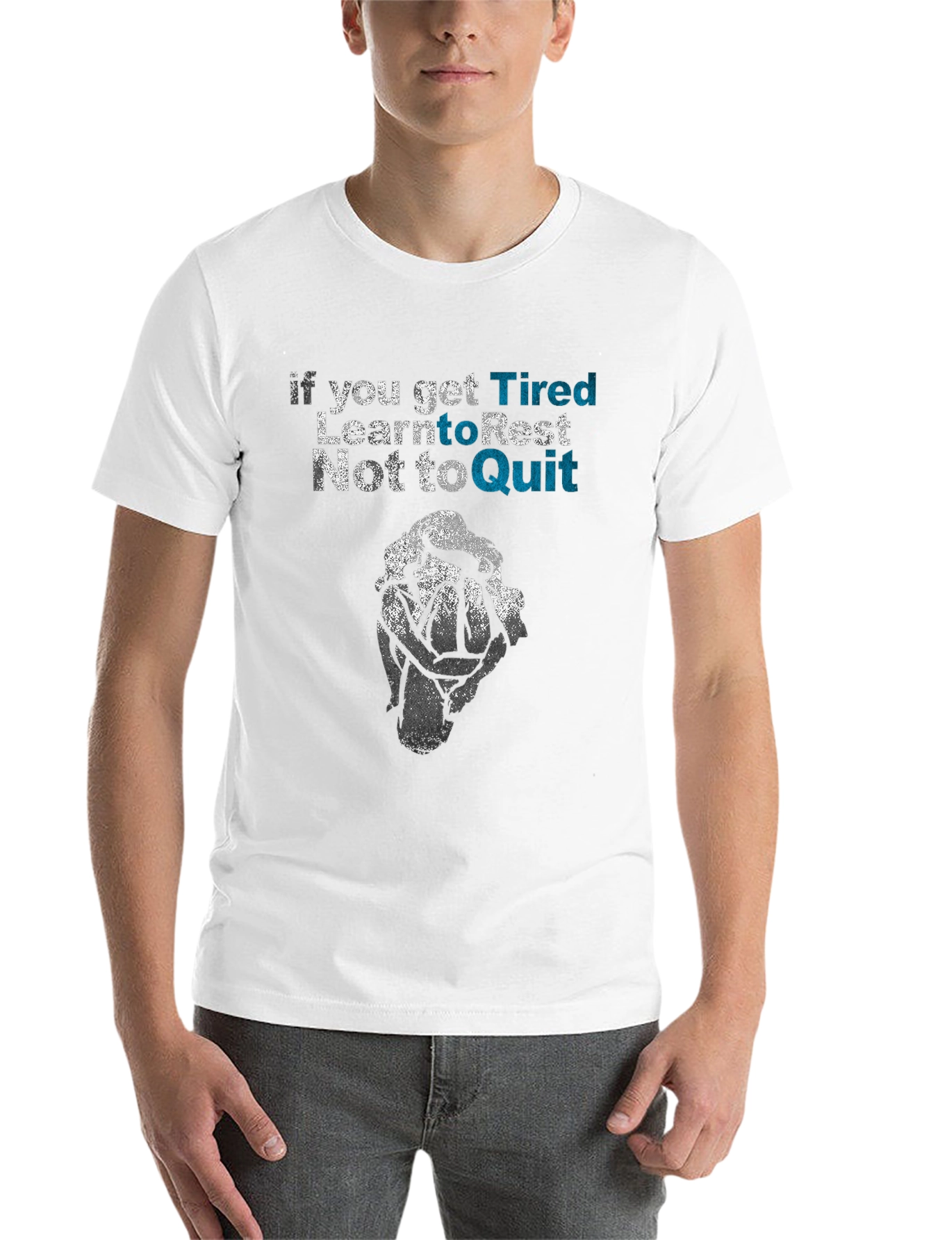 Black Motivational Graphic Tee: Rest, Don't Quit view 14