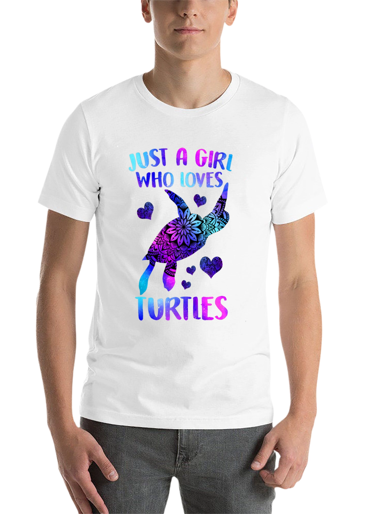 Black Just A Girl Who Loves Turtles T-Shirt Black view 14