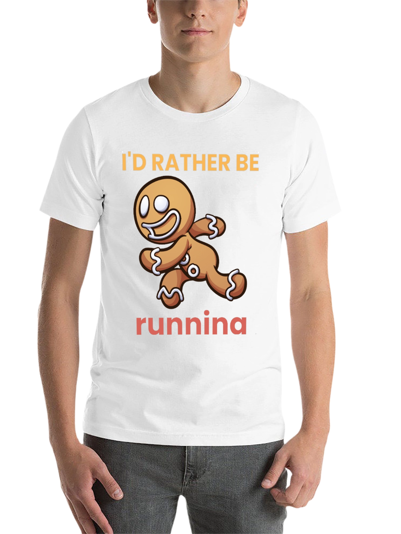 Black Gingerbread Man Running T-Shirt view 14