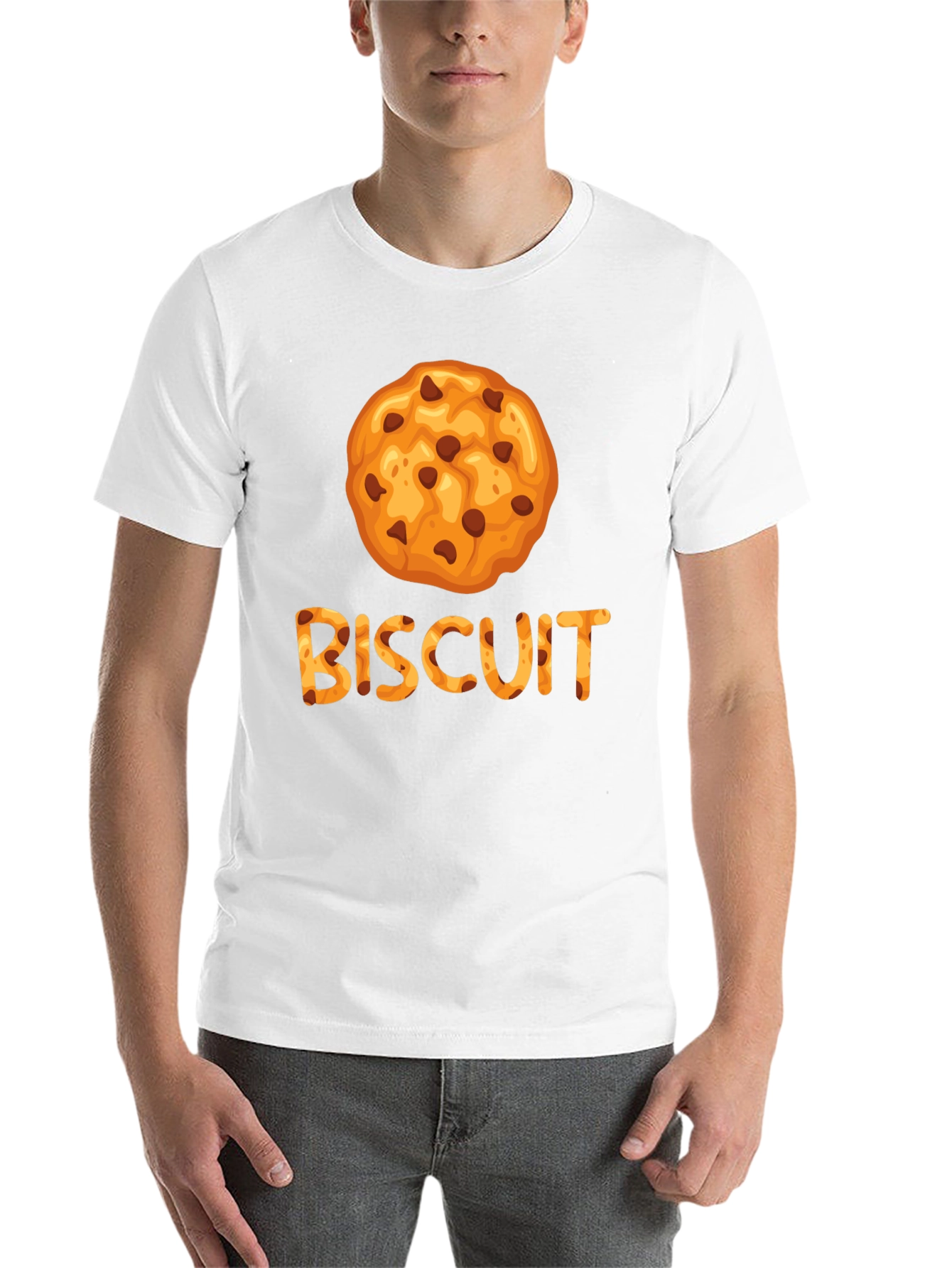 Black Biscuit Cookie Graphic Tee - Unisex Black T-Shirt view 14