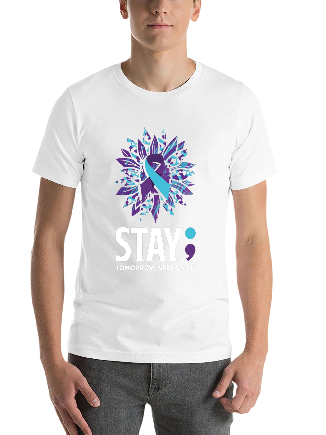 Black Stay Tomorrow Needs You Awareness T-Shirt view 14
