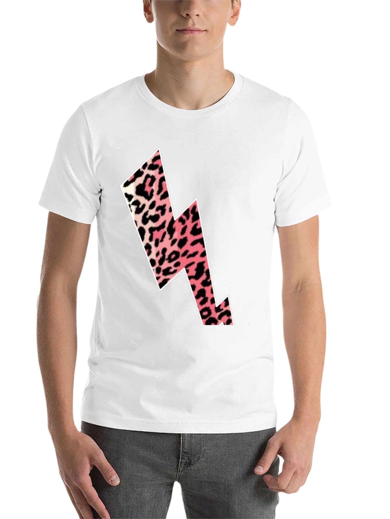 Black Trendy Leopard Print Lightning Bolt Graphic Tee view 14