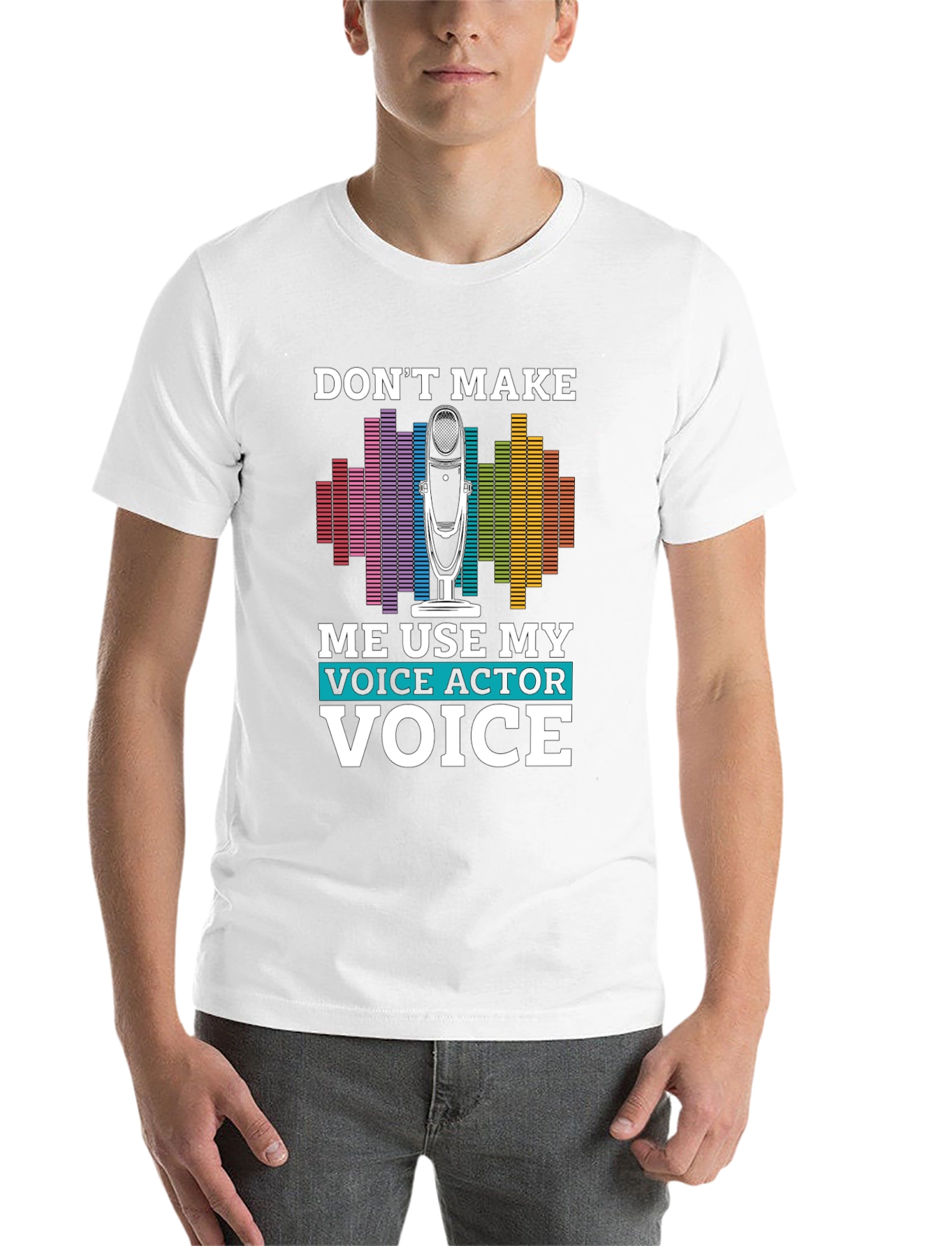 Black Voice Actor T-Shirt - "Don't Make Me Use My Voice" view 14