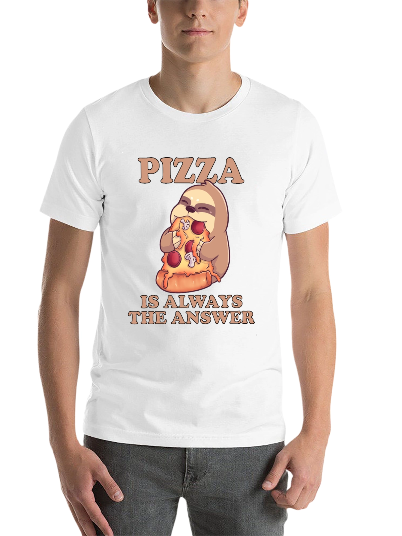Black Pizza Sloth T-Shirt - Always the Answer! view 14