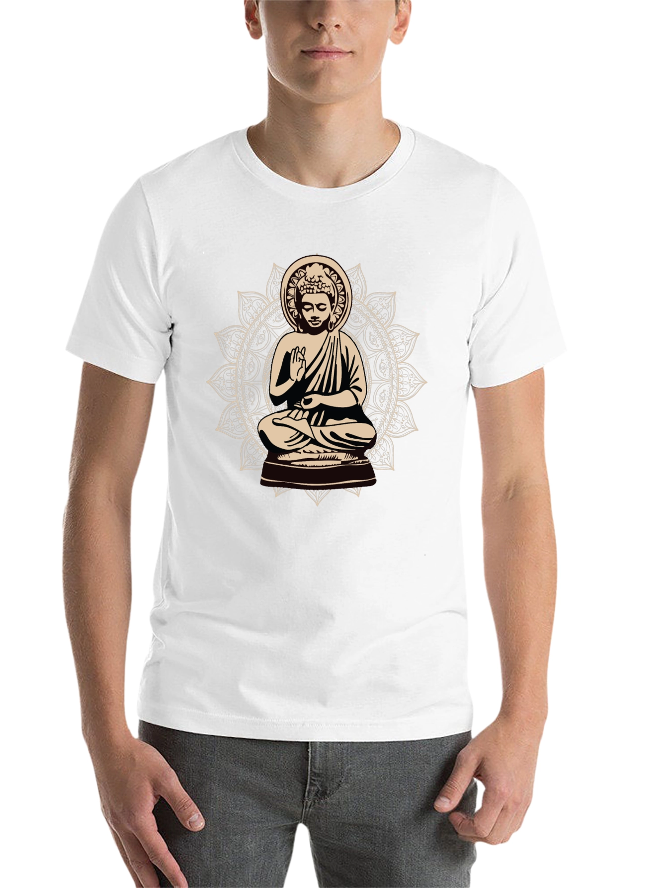 Black Buddha Mandala Graphic Tee - Spiritual Style view 14