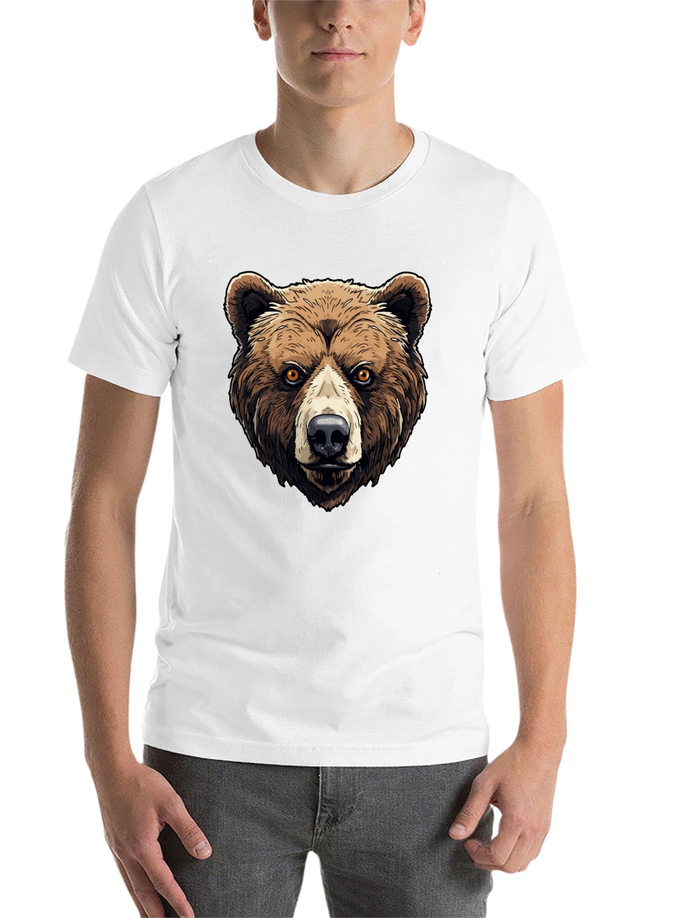 Black Grizzly Bear Graphic Tee - Animal Print Shirt view 14