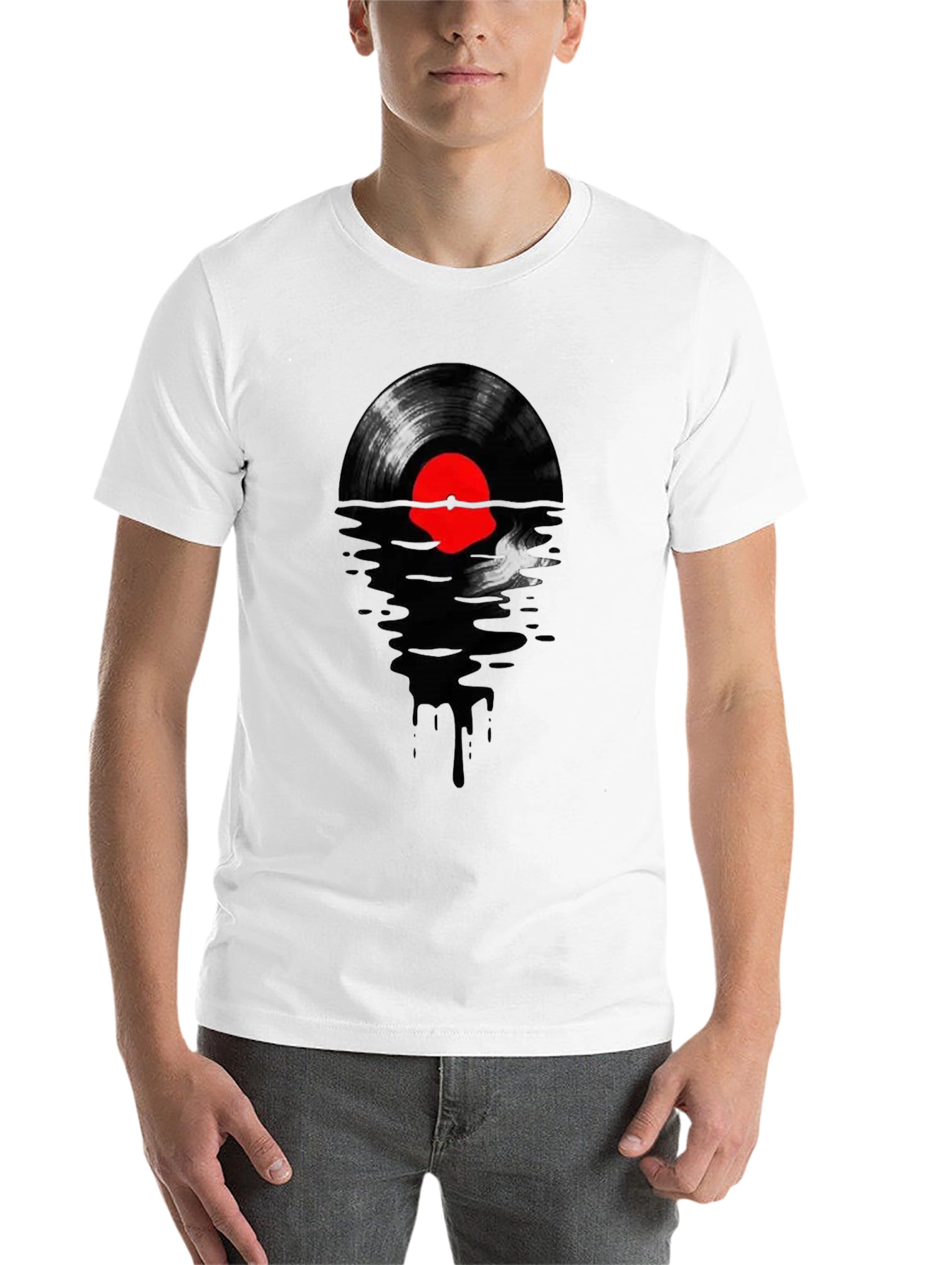 Black Vinyl Record Sunset T-Shirt - Cool Music Lover Tee view 14