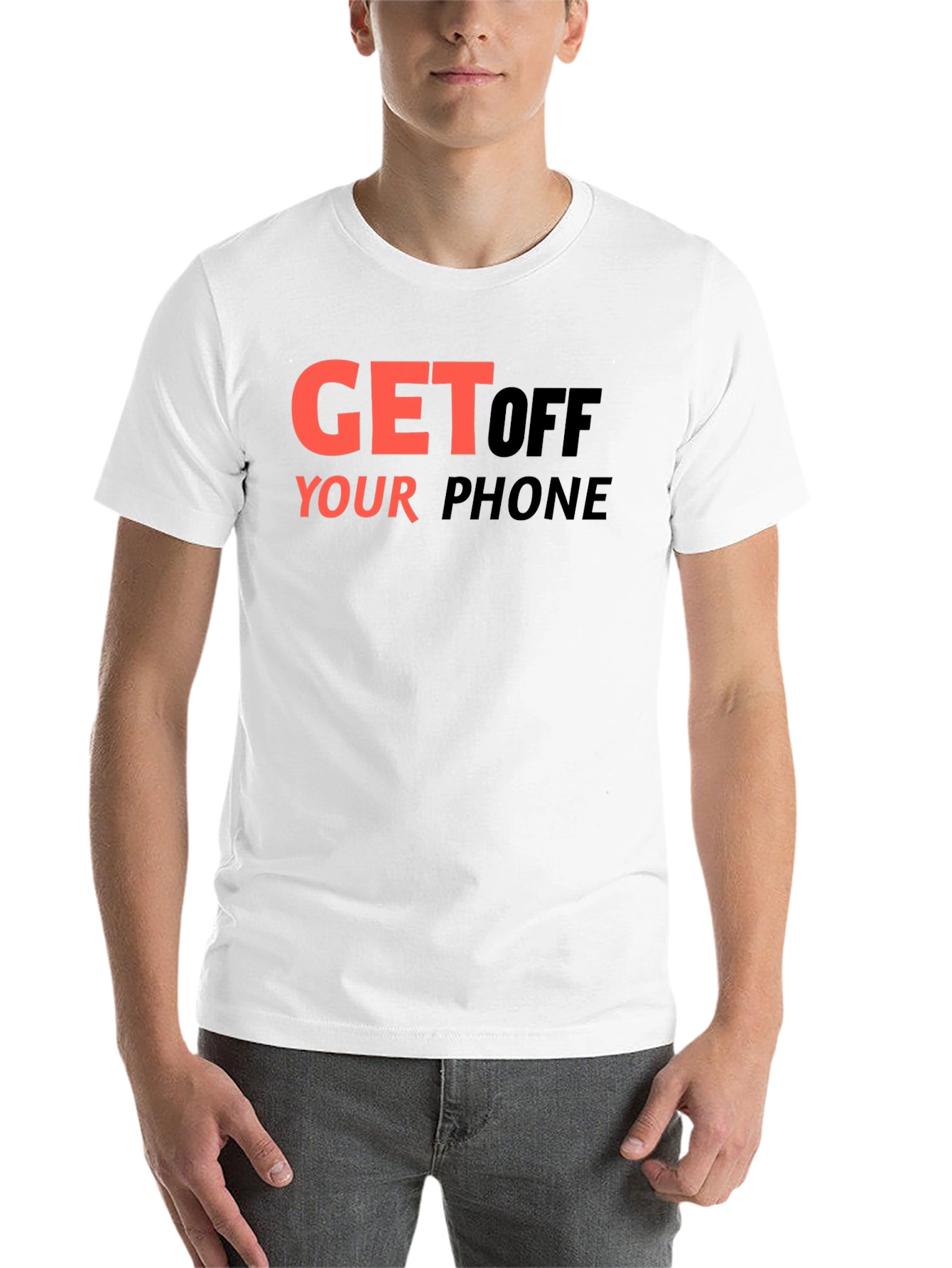 Black Get Off Your Phone Graphic Tee - Black view 14