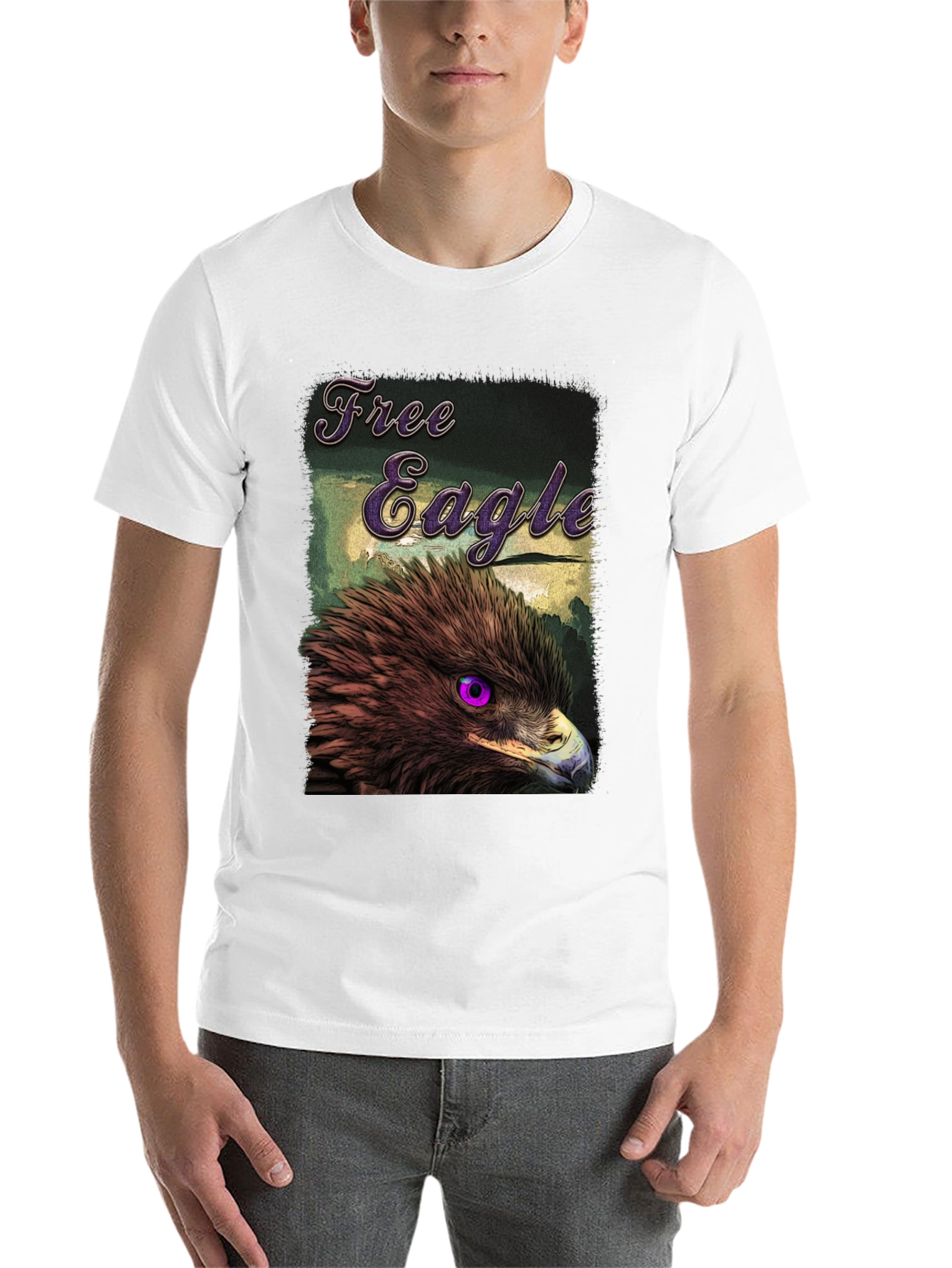 Black Free Eagle Graphic T-Shirt - Bold Bird Design view 14