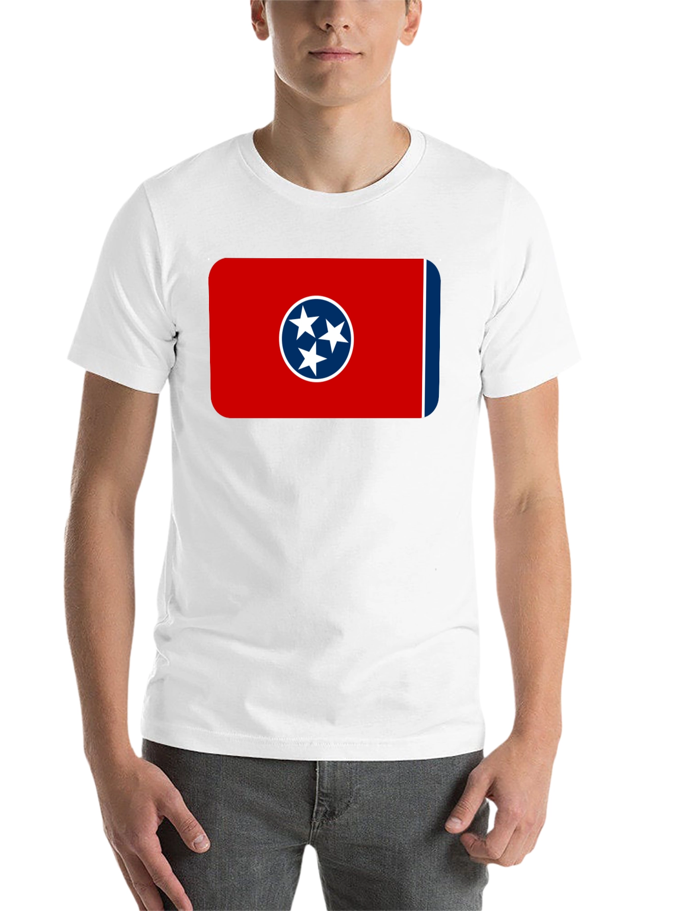 Black Tennessee Flag T-Shirt -  Black Crew Neck Tee view 14
