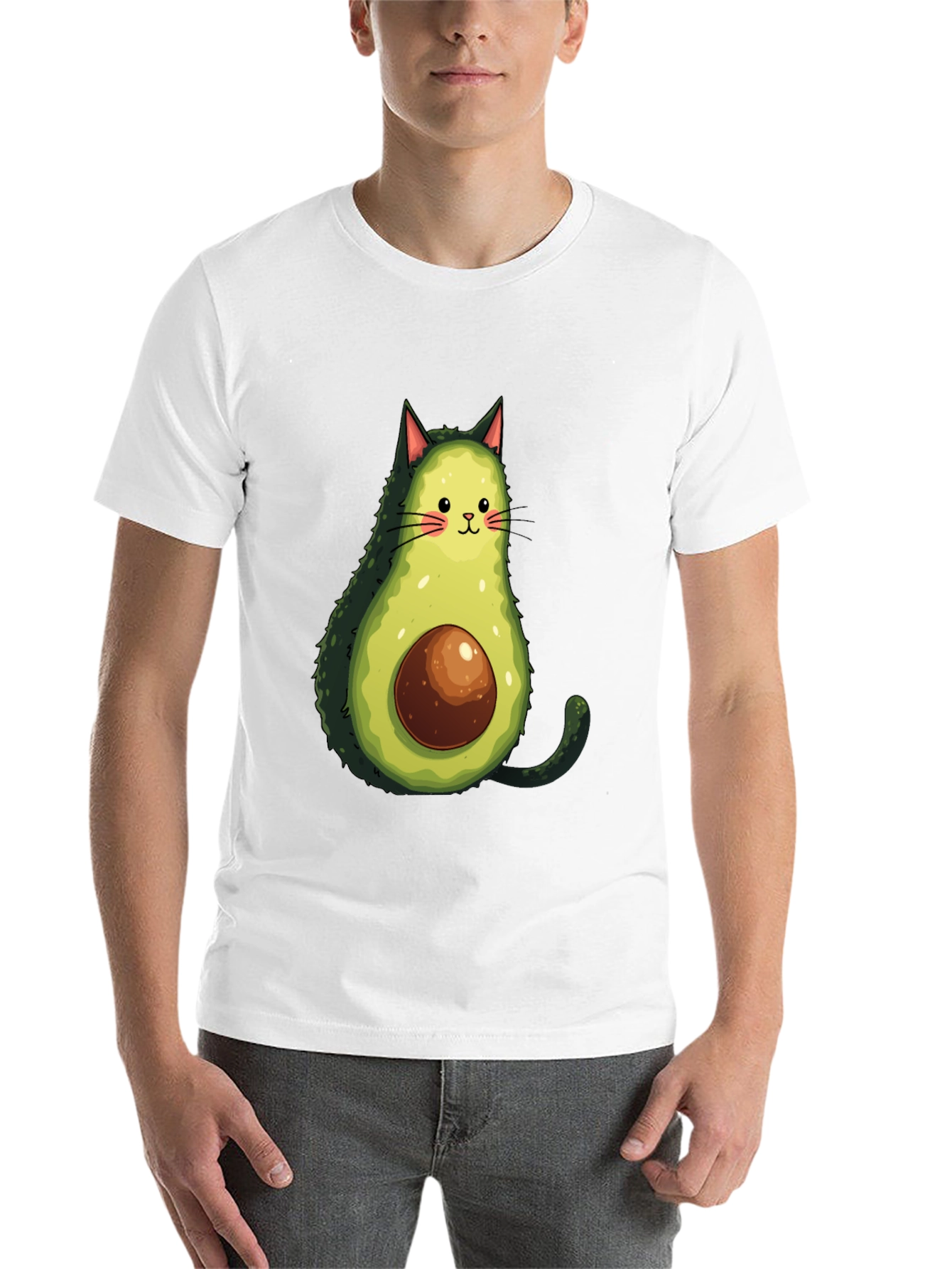 Black Avocado Cat Graphic Tee - Funny T-Shirt view 14