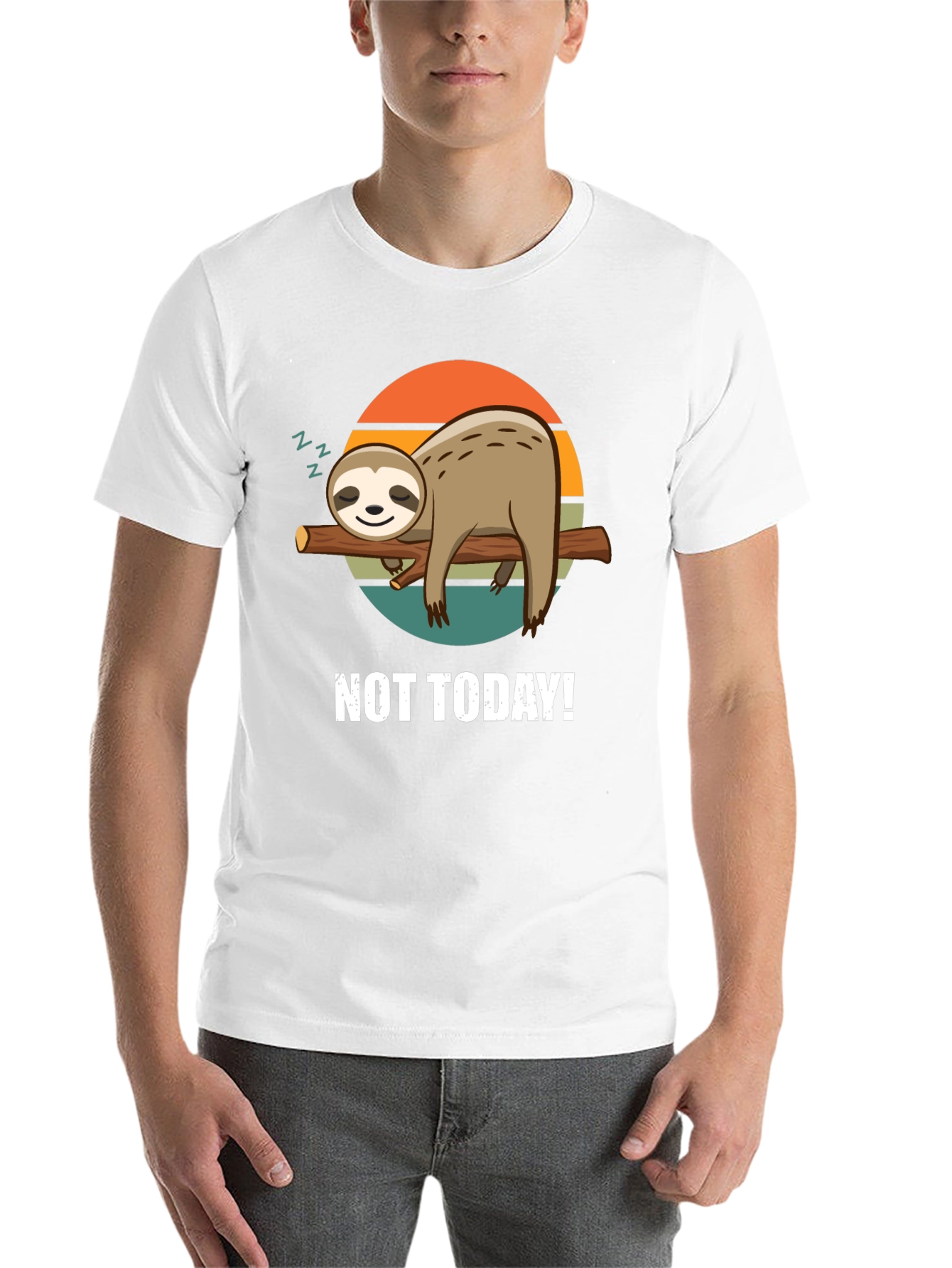 Black Not Today Sloth Graphic Tee - Relaxed Comfort view 14