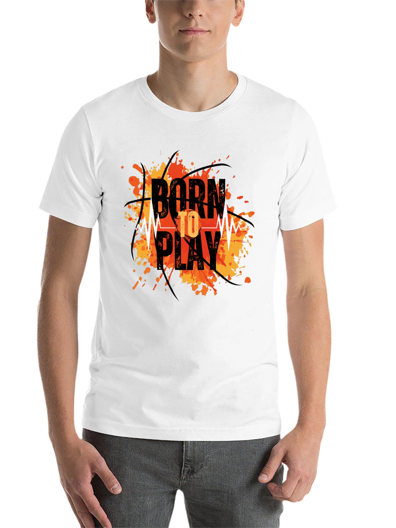 Black Born To Play Graphic Tee - Black Cotton Blend view 14