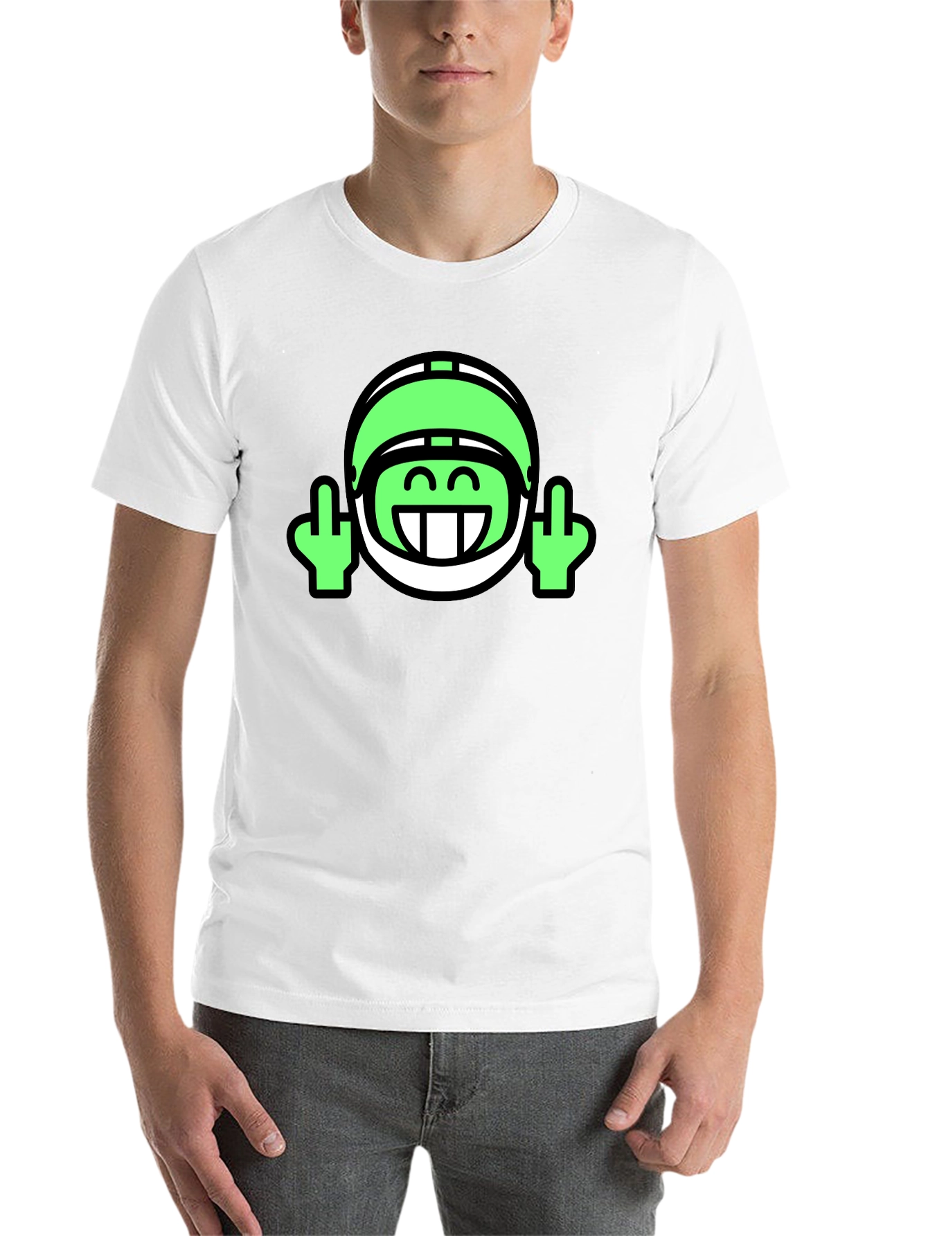 Black Black T-Shirt with Football Helmet Emoji Design view 14