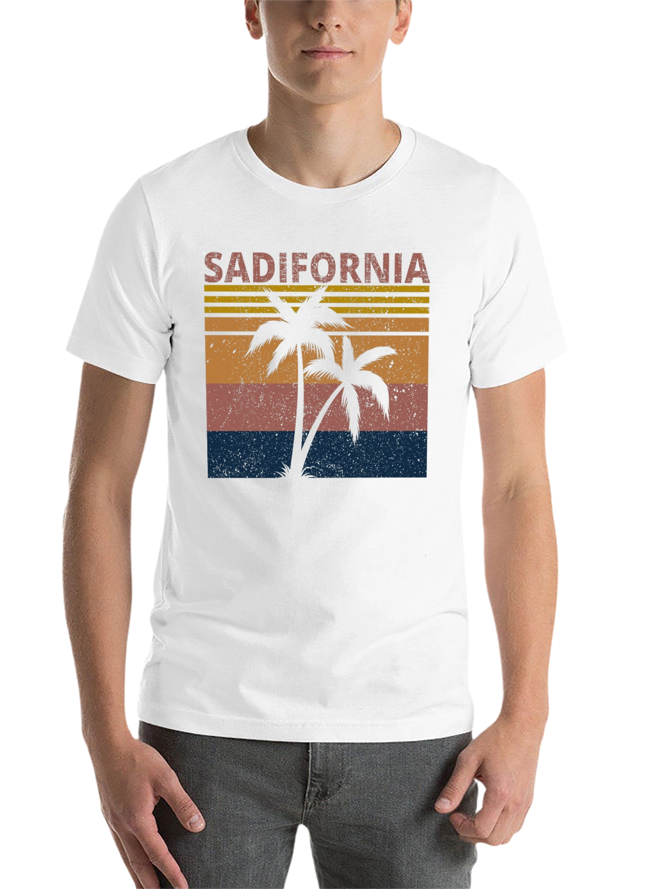 Black Sadifornia Palm Tree Retro Graphic T-Shirt view 14