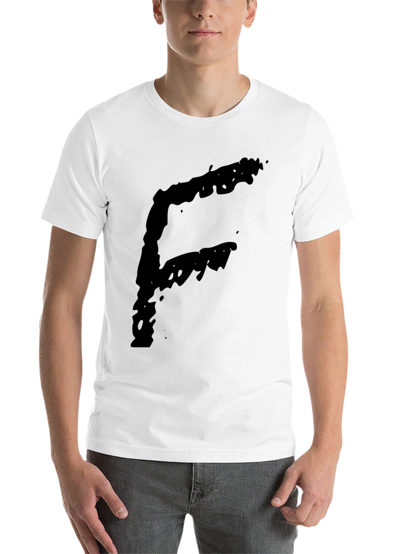 Black Bold Letter 'F' Graphic T-Shirt - Black view 14