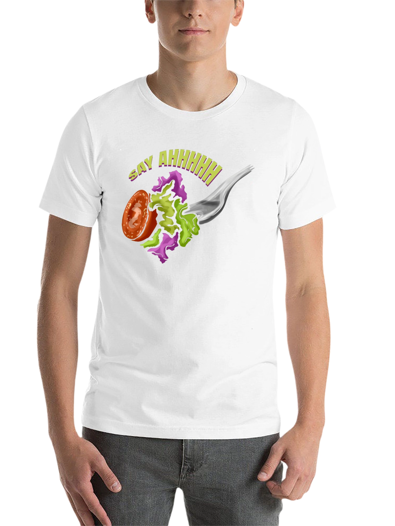 Black Say Ahhhh T-Shirt - Fork & Salad Tee view 14